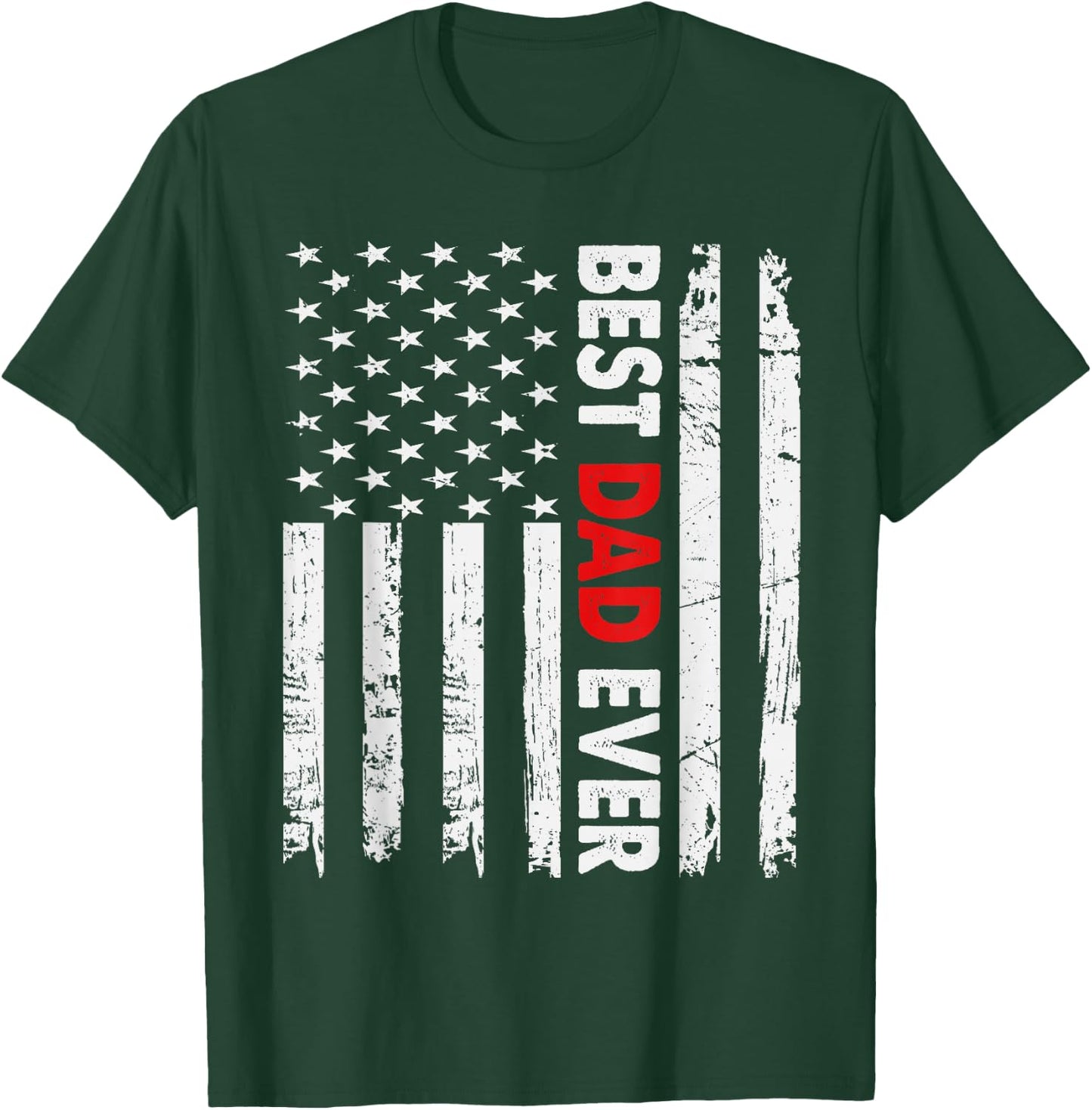 Best Dad Ever American Flag Father's Day Usa Flag T-Shirt - T-Shirt | Forest