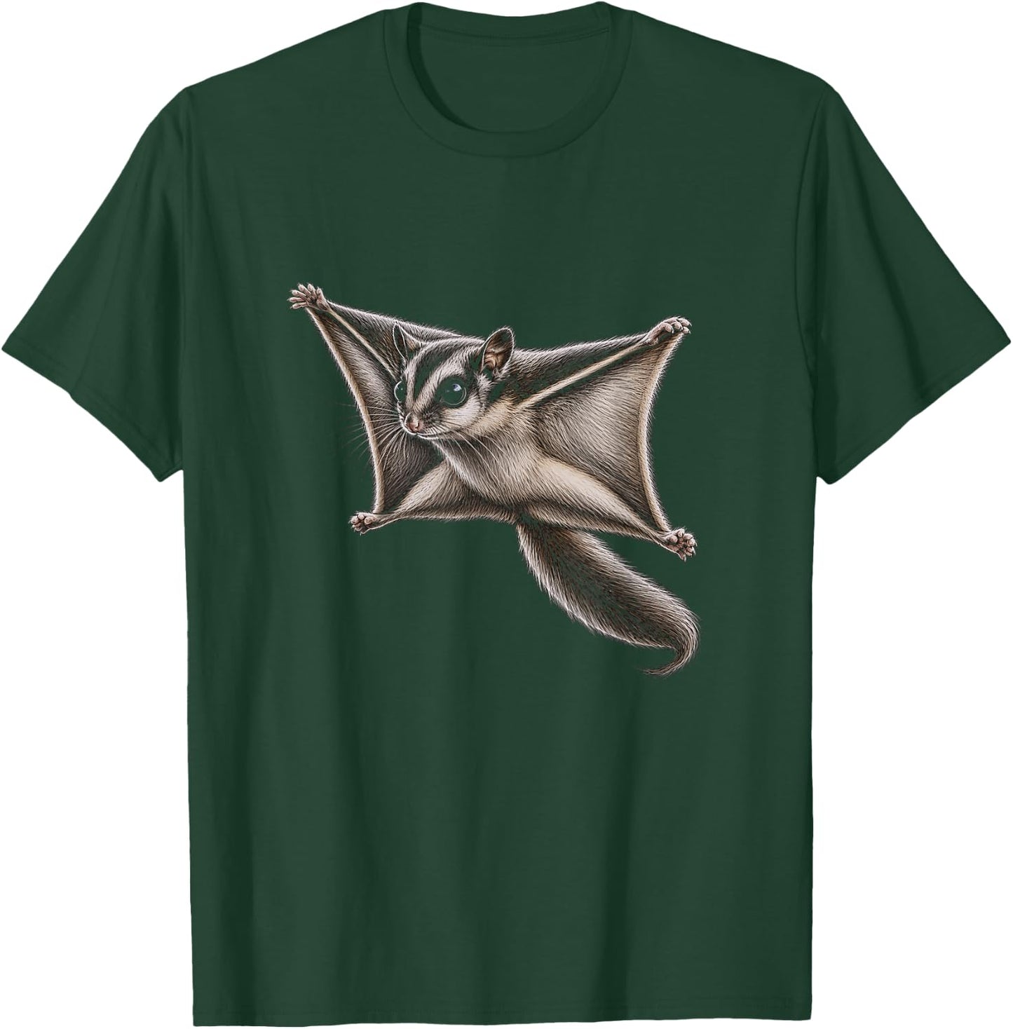 Flying Squirrel Graphic Artwork Design T-Shirt - T-Shirt | Forest