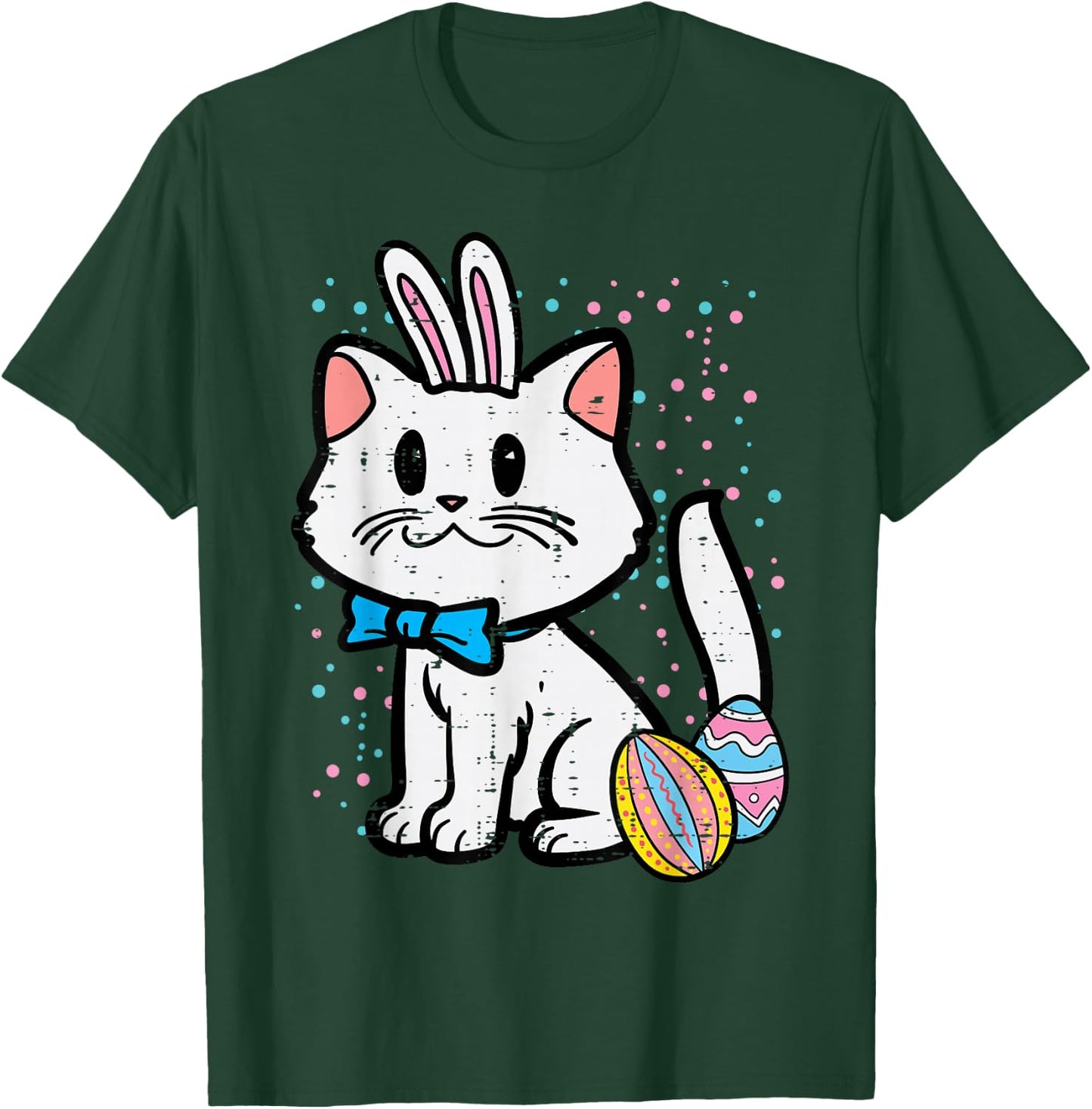 Easter White Cat Bunny Cute Kitten Toddler Girls Kids Women T-Shirt - T-Shirt | Forest