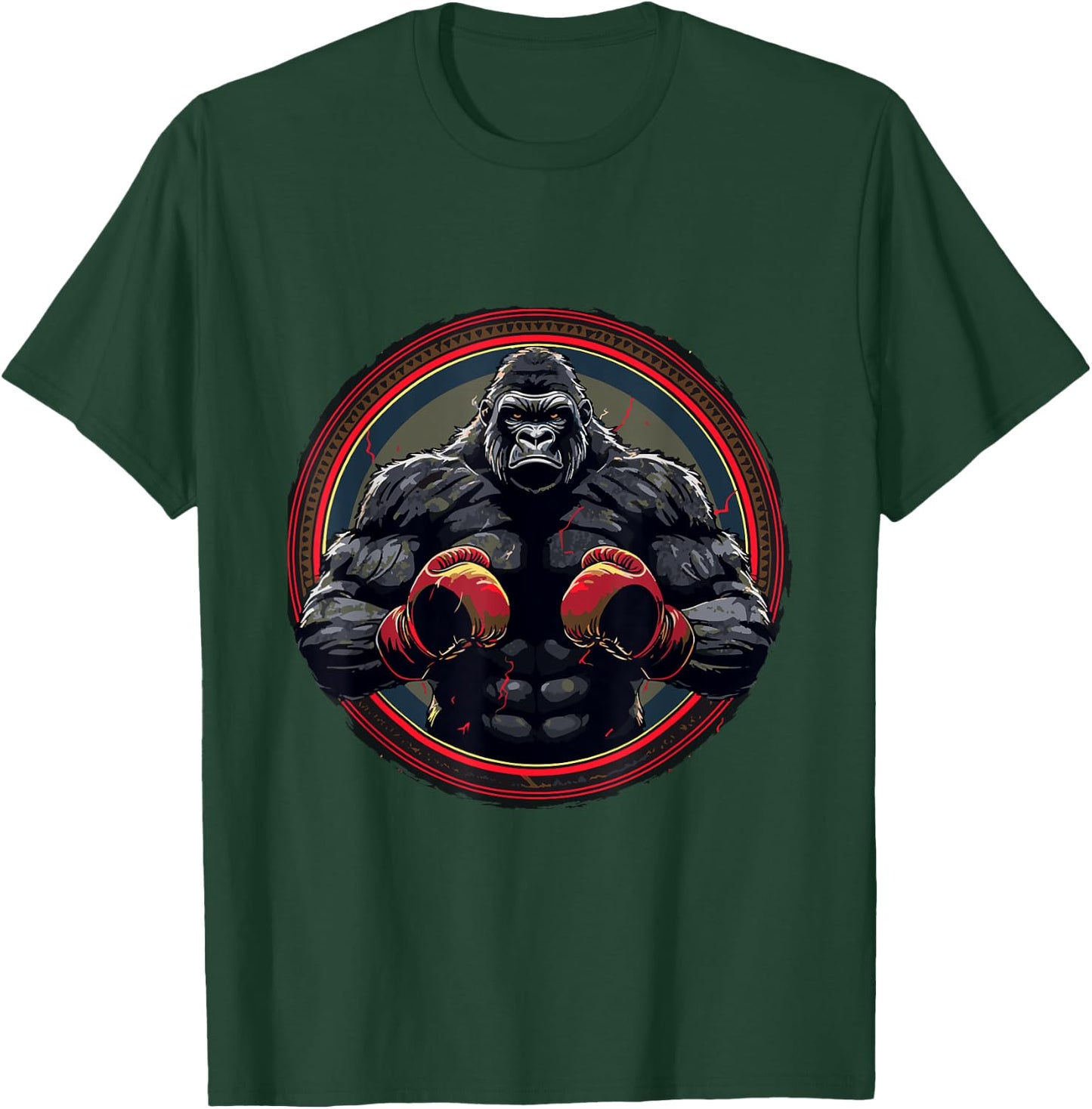 Silverback Gorilla with Boxing Gloves | Boxing Fighter Boxer T-Shirt - T-Shirt | Forest