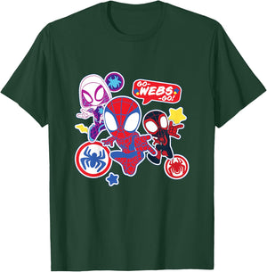 Kinder Marvel Spidey and His Amazing Friends Go-Webs-Go Boys T-Shirt - T-Shirt | Forest