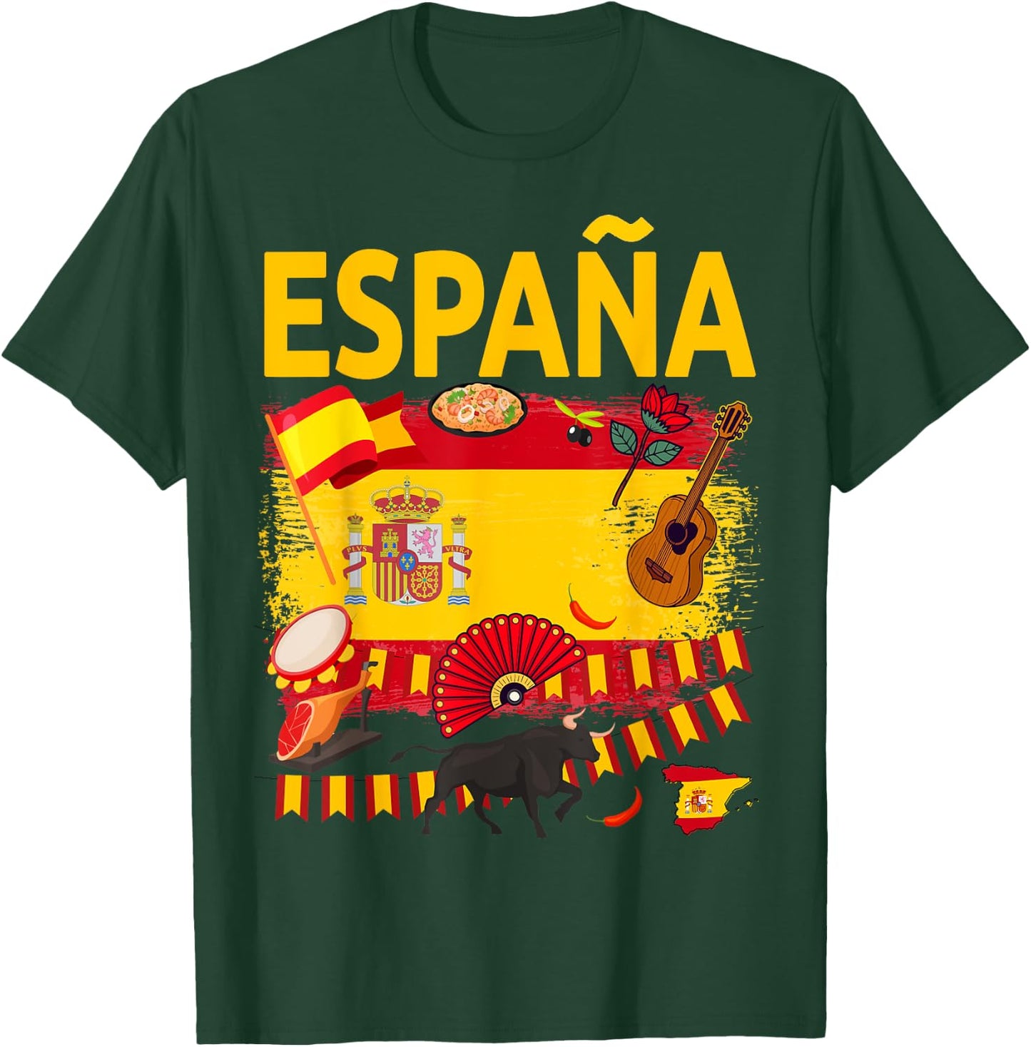 Spanish Flag Outfit Idea for Children Española and Spanish Flag T-Shirt - T-Shirt | Forest