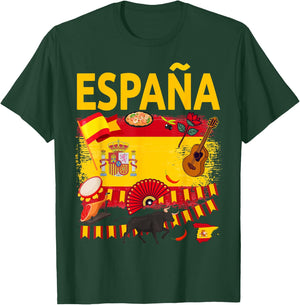Spanish Flag Outfit Idea for Children Española and Spanish Flag T-Shirt - T-Shirt | Forest