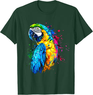 Colorful Parrot Watercolor T-Shirt - T-Shirt | Forest