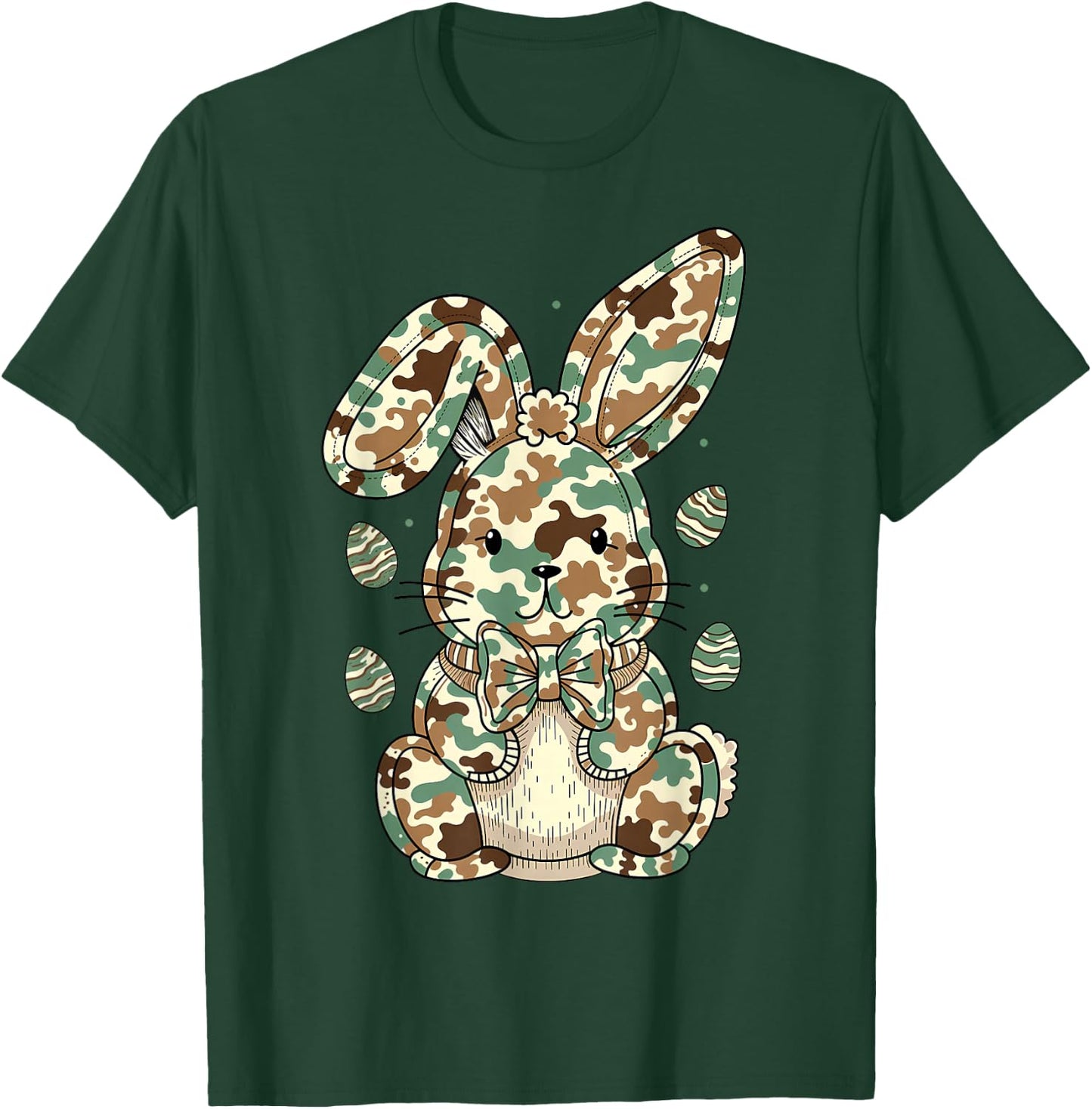Eggs Hunter Bunny Camo Funny Rabbit Happy Easter Camouflage T-Shirt - T-Shirt | Forest