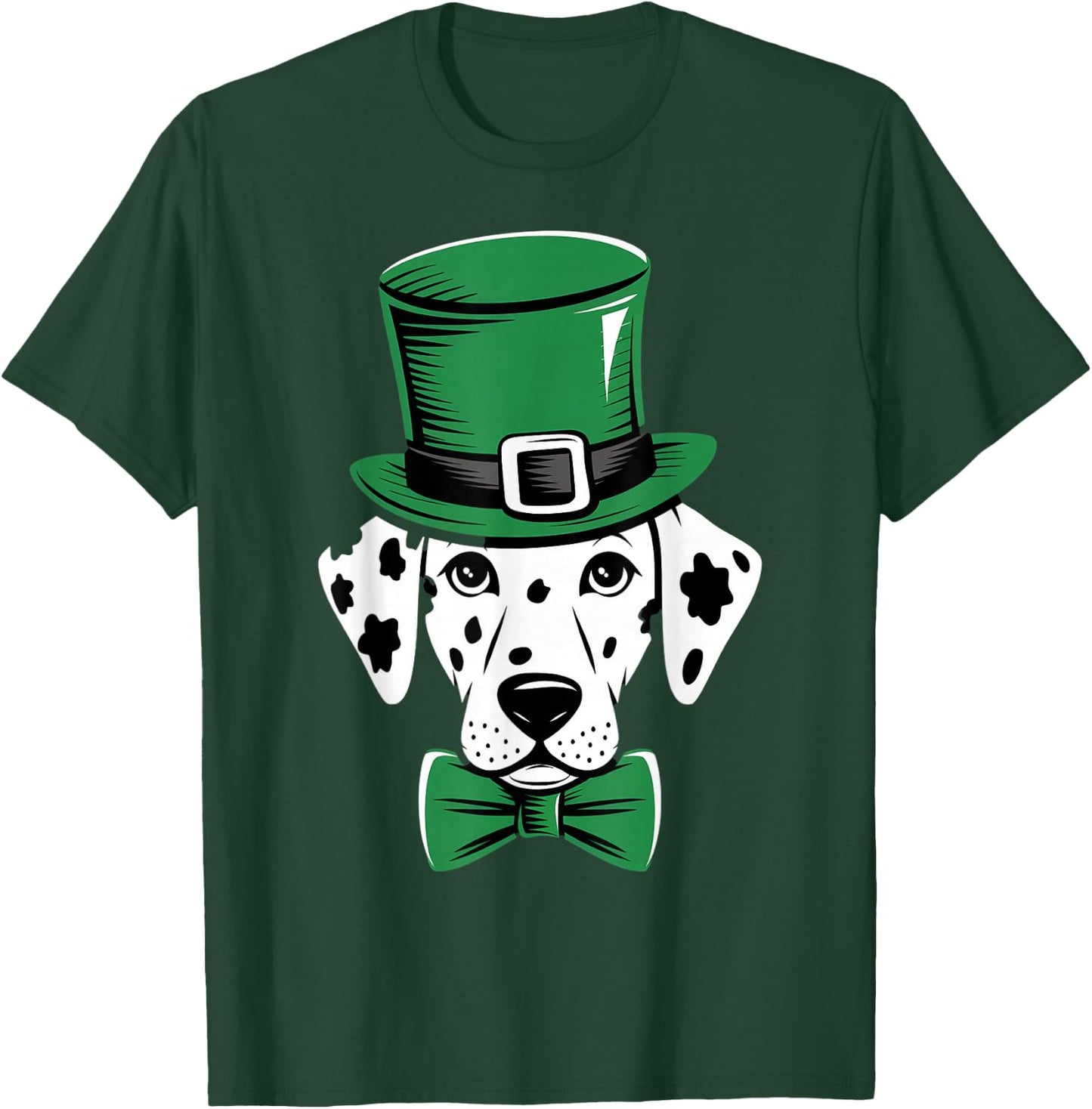 Green Dalmatian shamrock on St Patricks Day Dalmatian T-Shirt - T-Shirt | Forest