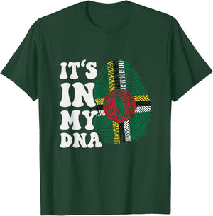 Funny it's in my DNA Dominica flag Fingerprint T-Shirt - T-Shirt | Forest