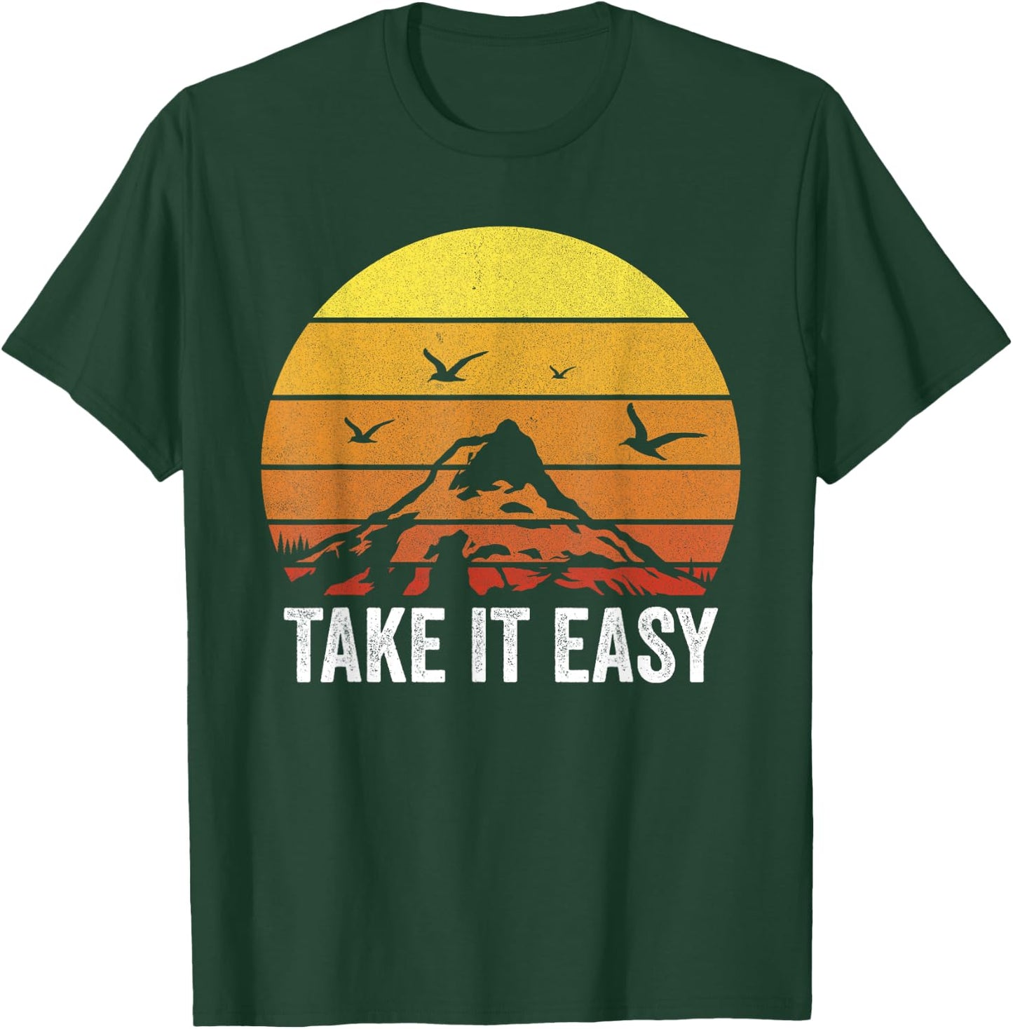 Retro Take It Easy Shirt Vintage Outdoors Camping T-Shirt - T-Shirt | Forest