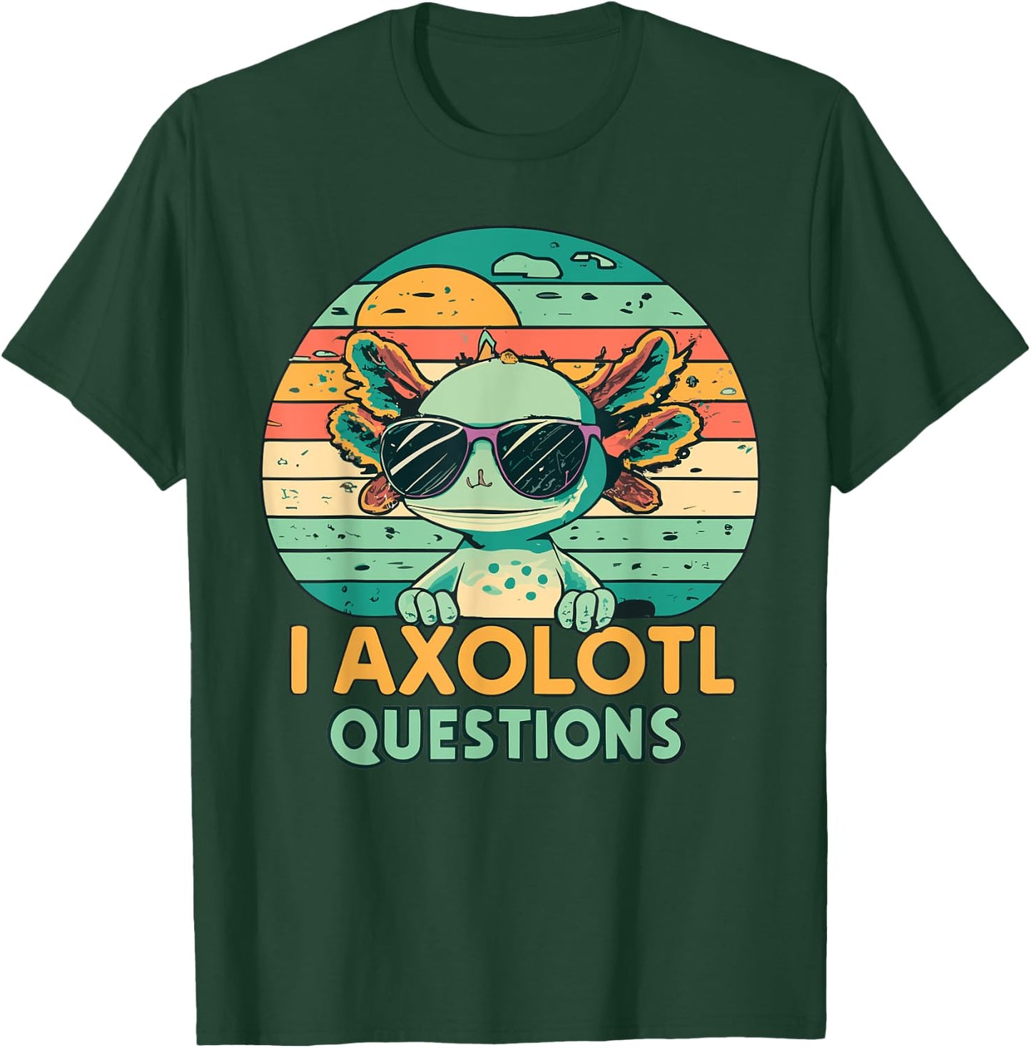 I Axolotl Questions Kids Retro Vintage T-Shirt - T-Shirt | Forest