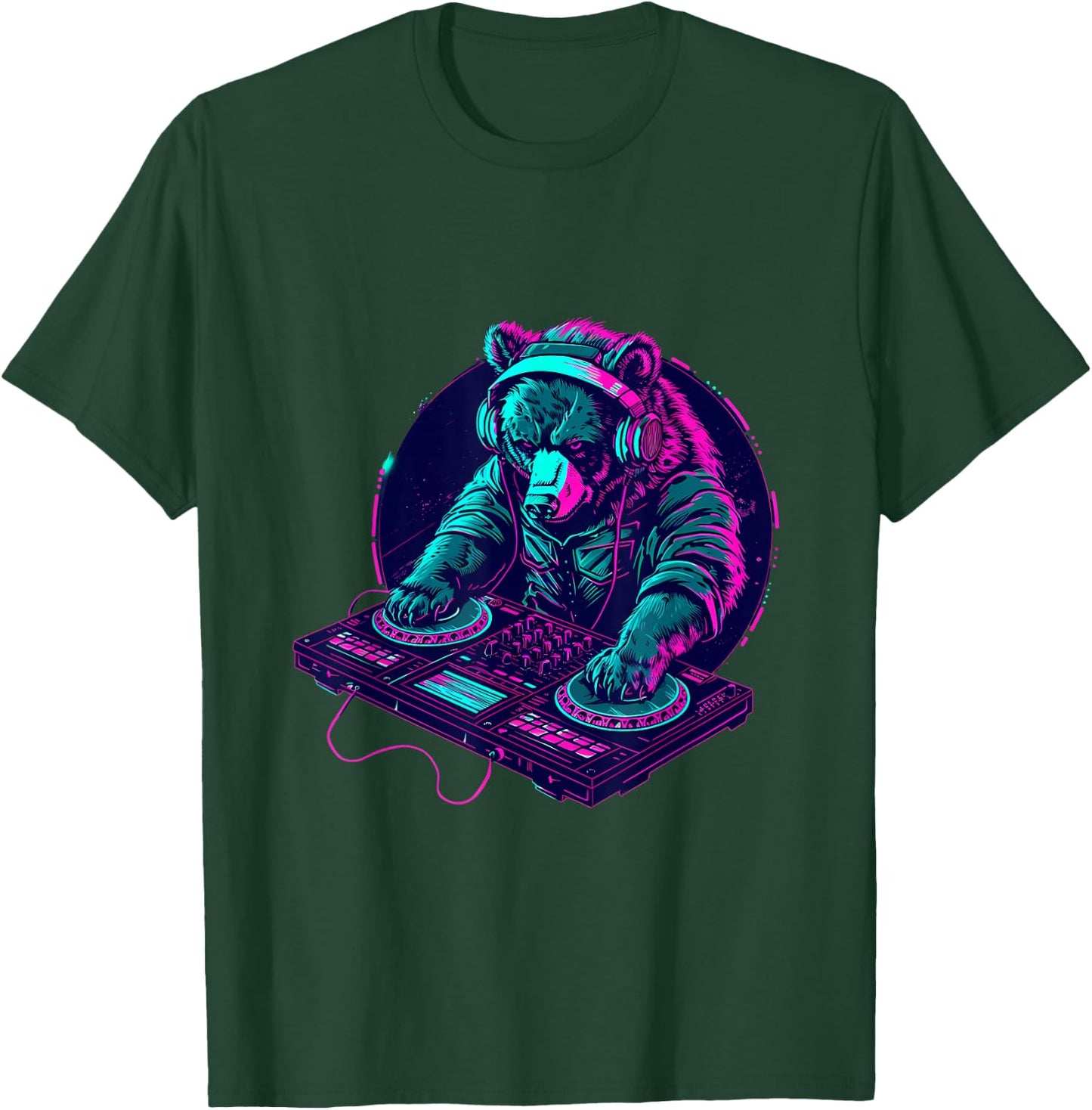 Bear DJ Turntable DJ Bear Music Producer Techno Beatmaker T-Shirt - T-Shirt | Forest