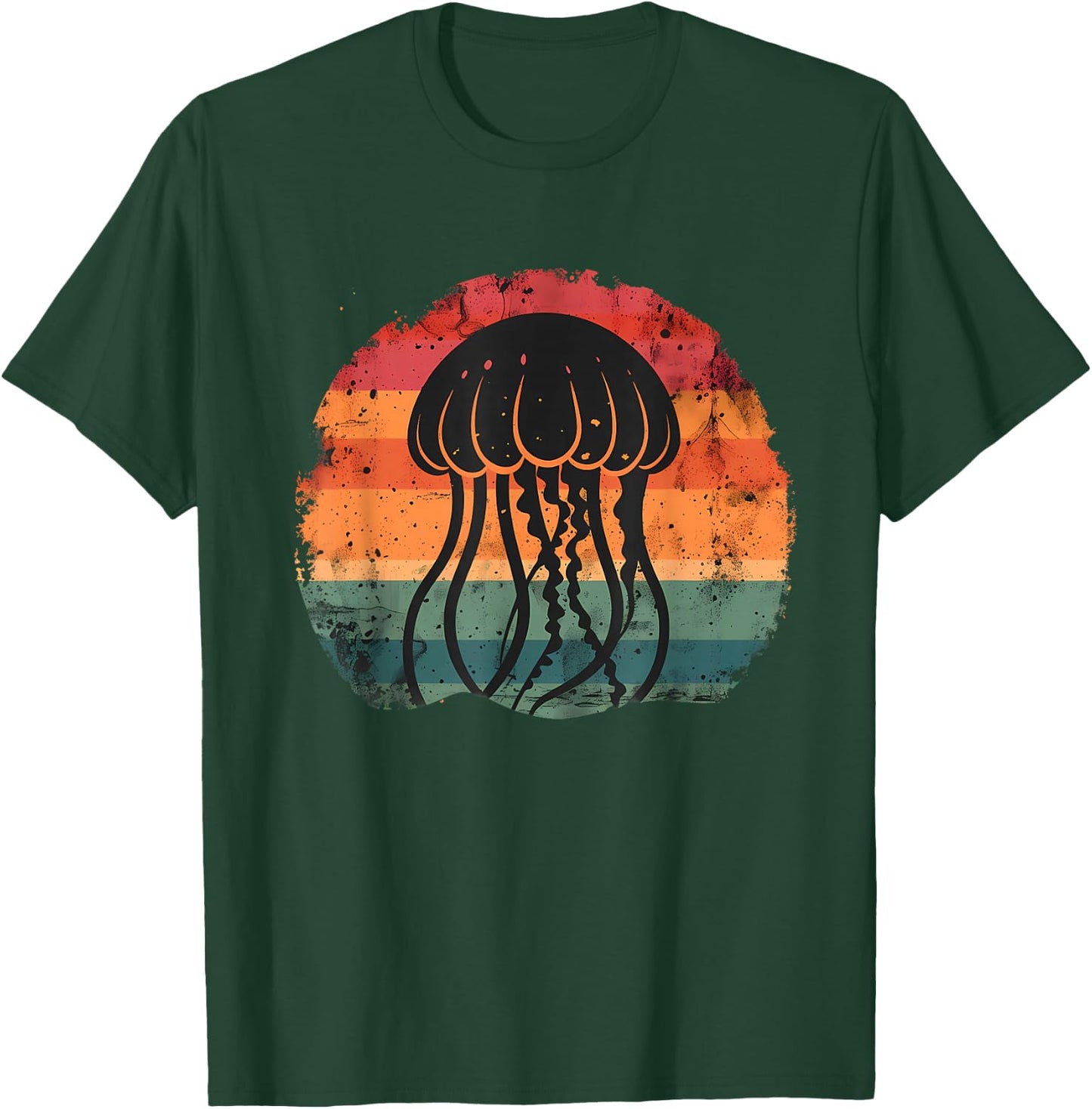 Jellyfish Retro Ocean Sea Animal Lover Sea Ocean Jellyfish T-Shirt - T-Shirt | Forest