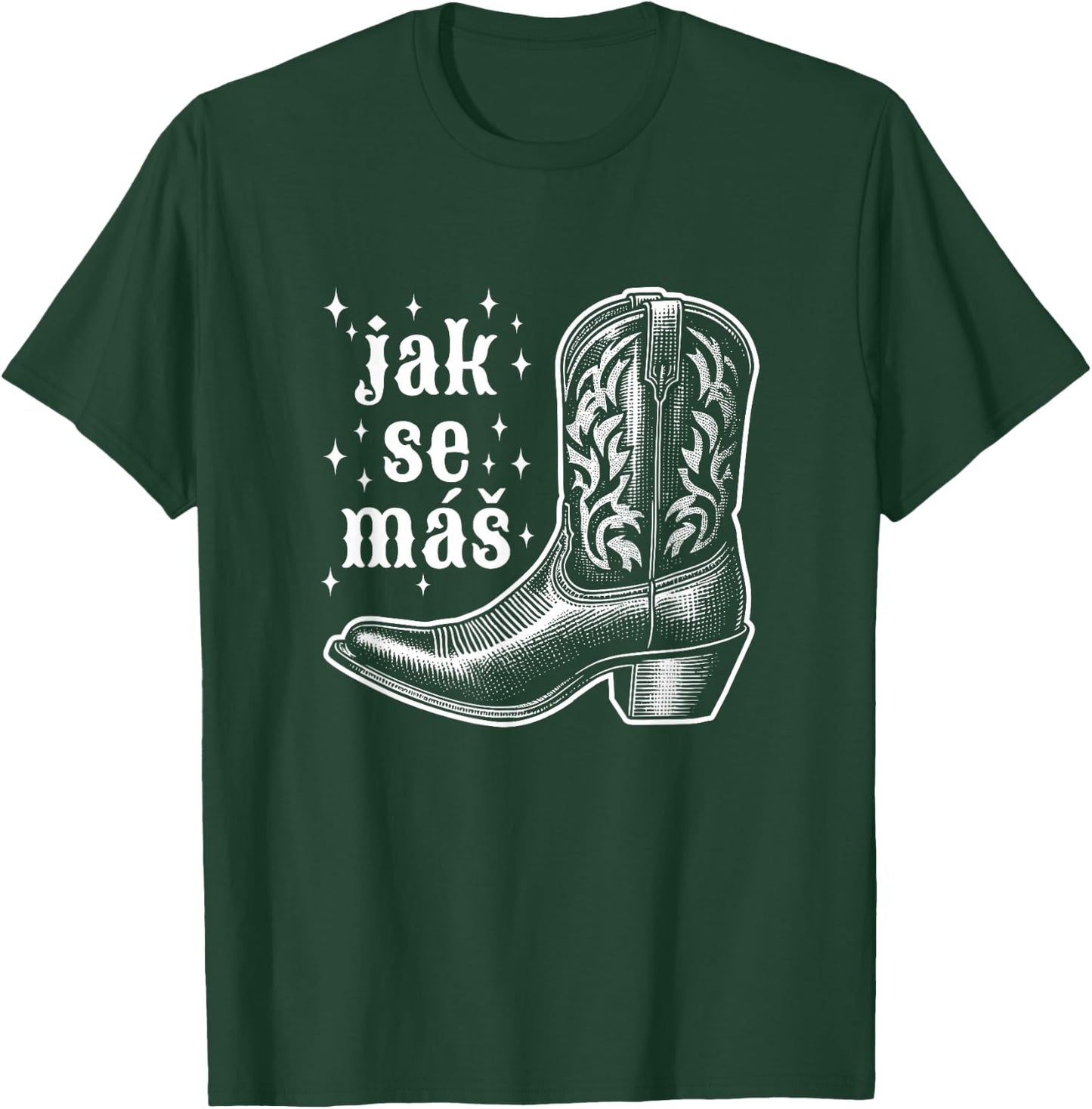 Jak Se Mas Czech Texan Boot T-Shirt - T-Shirt | Forest