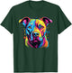 Retro American Staffordshire Terrier Dog -Adults Multicolor Watercolor Small T-Shirt - T-Shirt | Forest