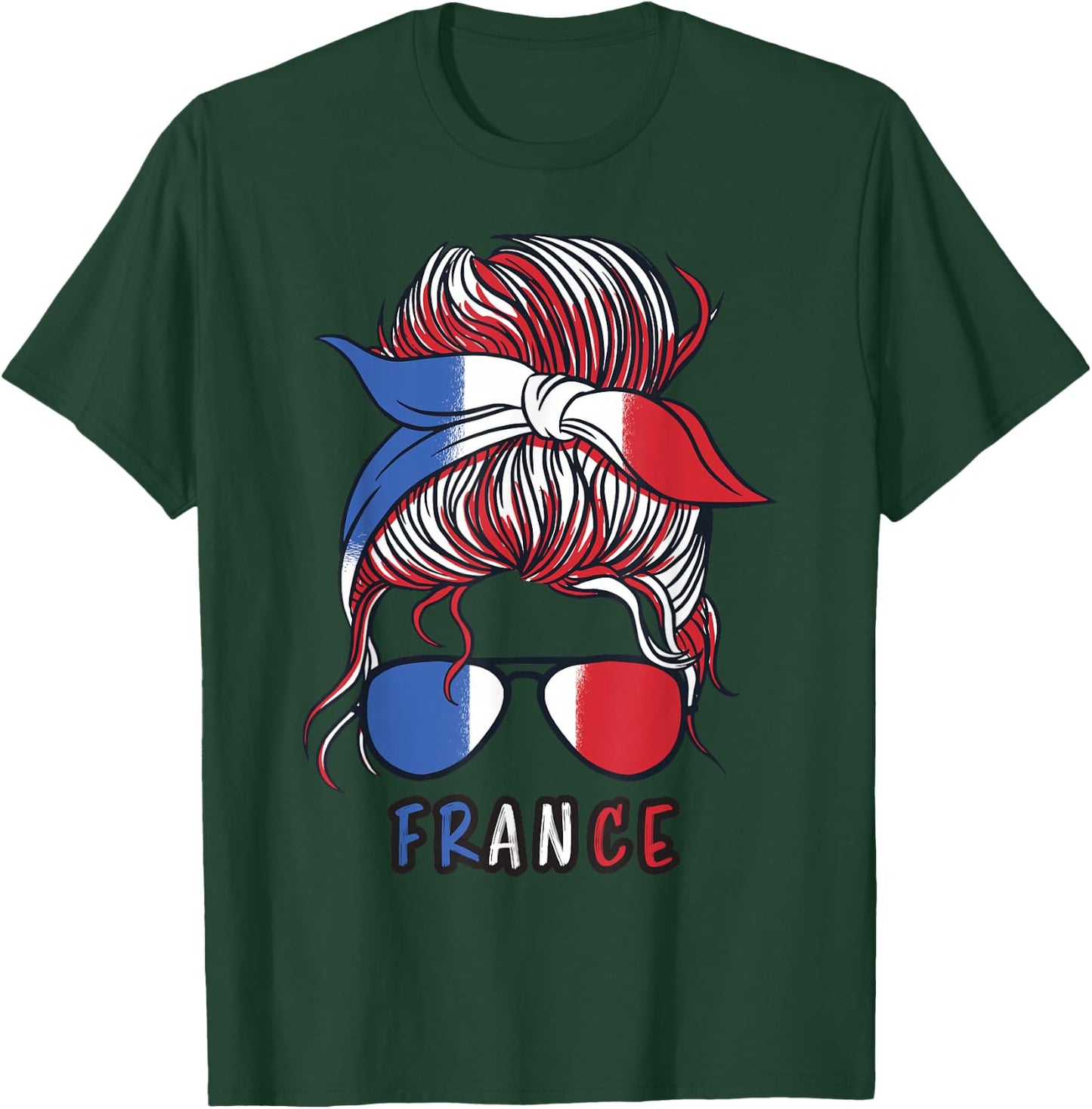 Frankreich-Flagge für Mädchen, französische Frau T-Shirt - T-Shirt | Forest