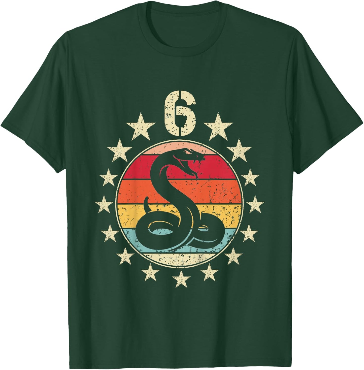 6. Geburtstag Schlange 6 Jahre alt Schlange Geburtstag Junge Mädchen T-Shirt - T-Shirt | Forest