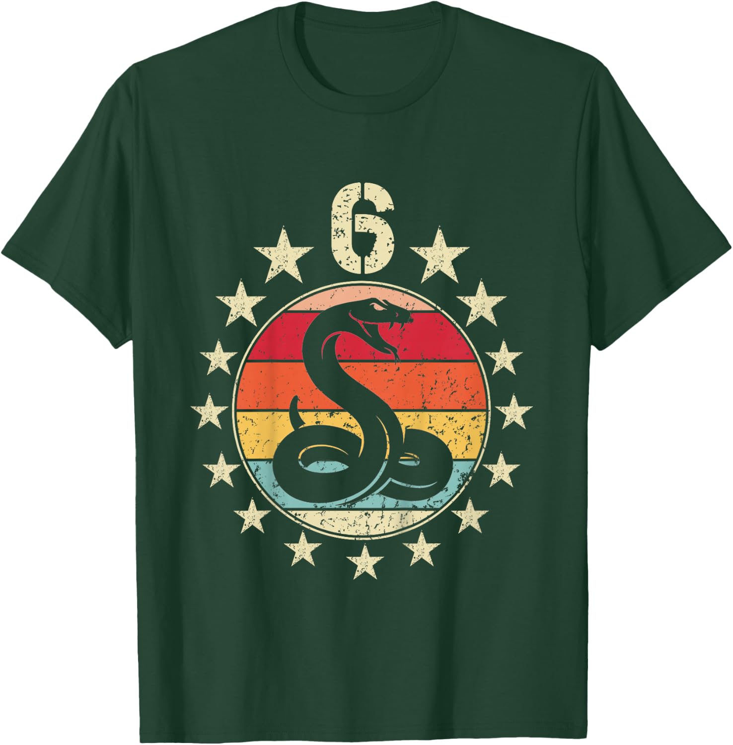 6. Geburtstag Schlange 6 Jahre alt Schlange Geburtstag Junge Mädchen T-Shirt - T-Shirt | Forest