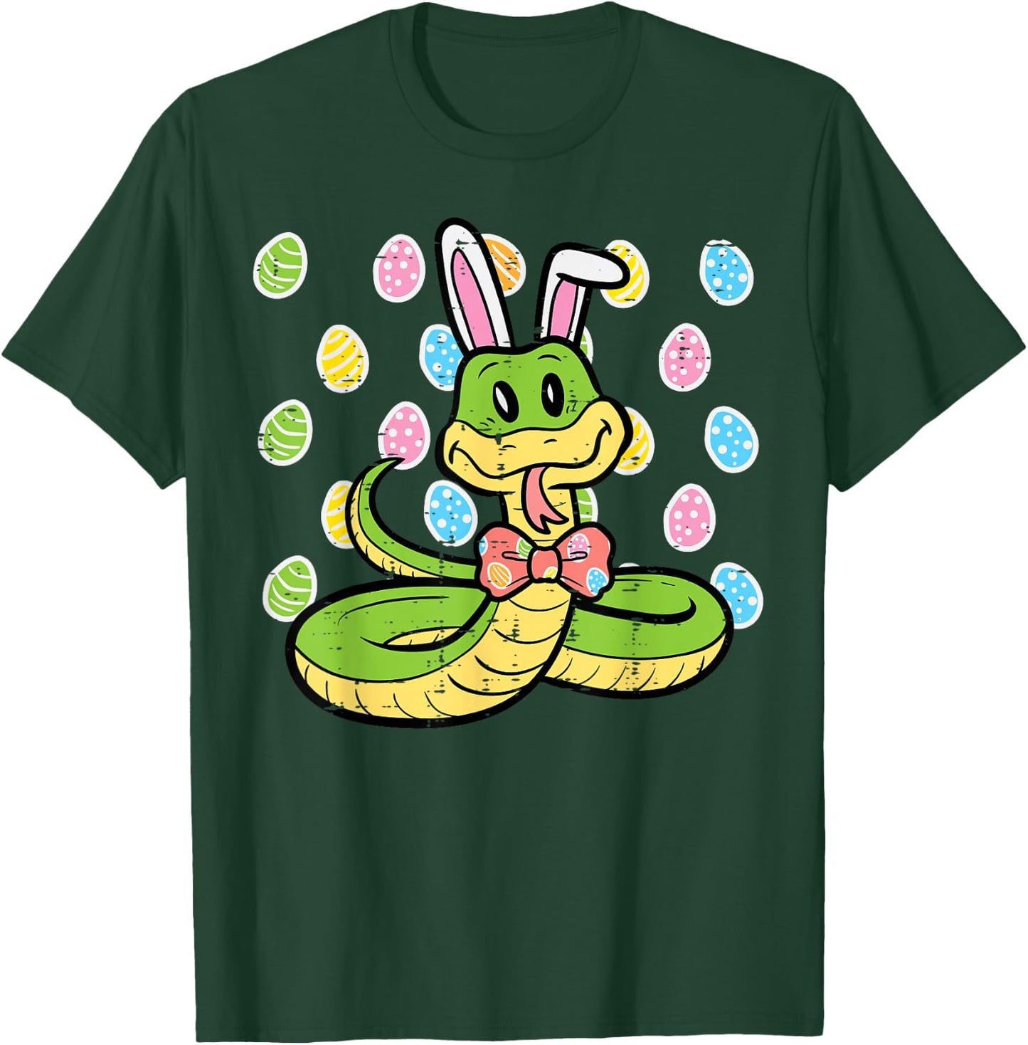 Easter Snake Bunny Eggs Funny Rabbit Animal Kids Men Women T-Shirt - T-Shirt | Forest