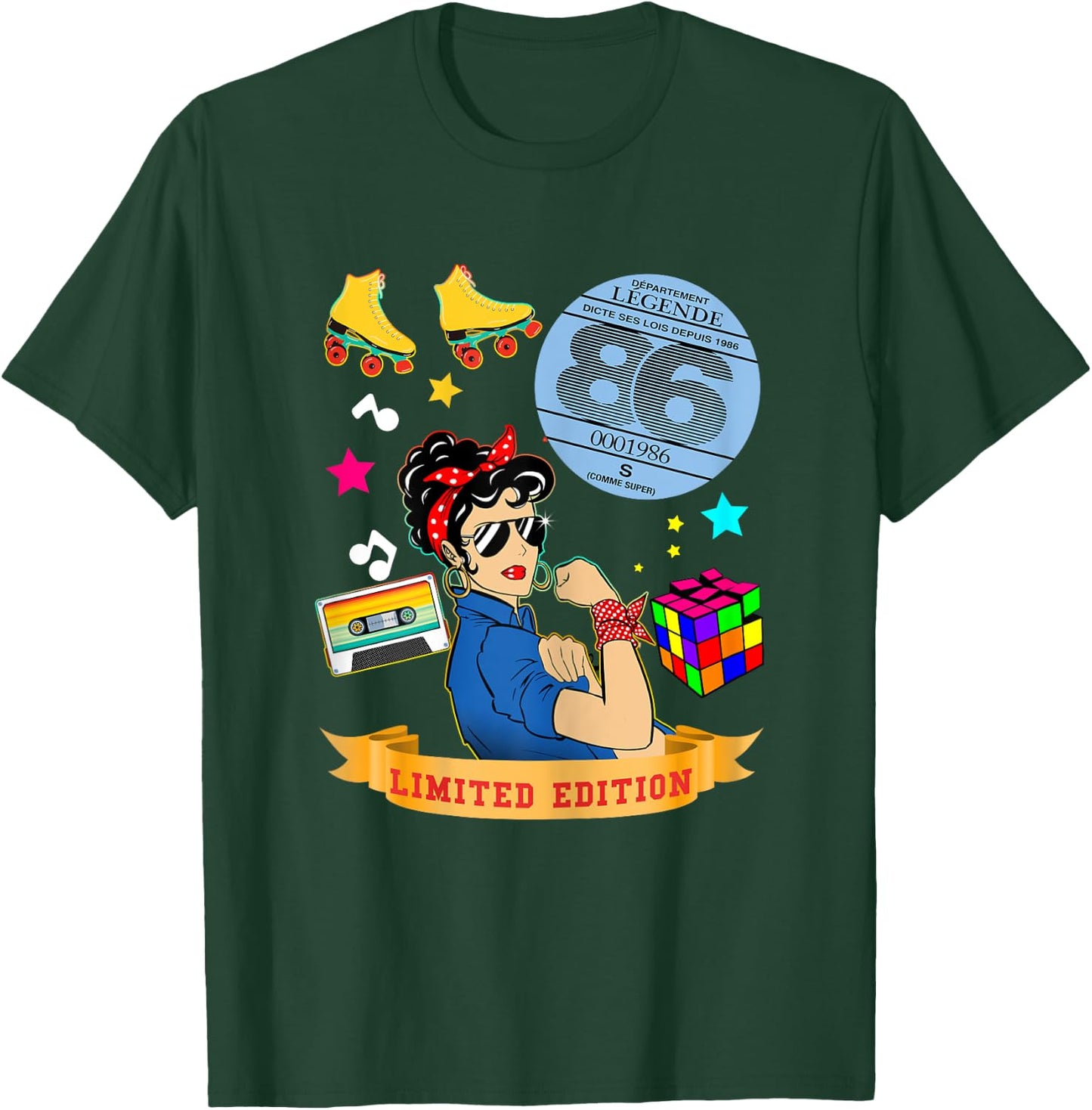 Anniversaire 1986 Vignette Auto Femme 39 Ans Légende Vintage T-Shirt - T-Shirt | Forest