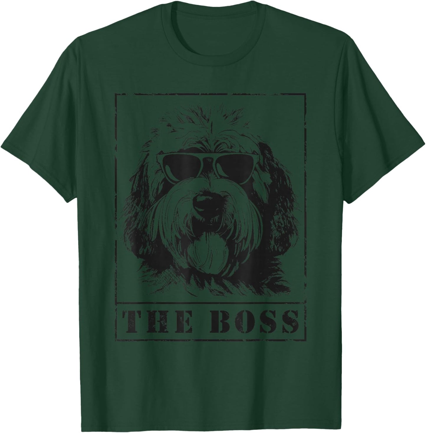 The Funny Old English Sheepdog Boss Mom Dad Dog Lover T-Shirt - T-Shirt | Forest
