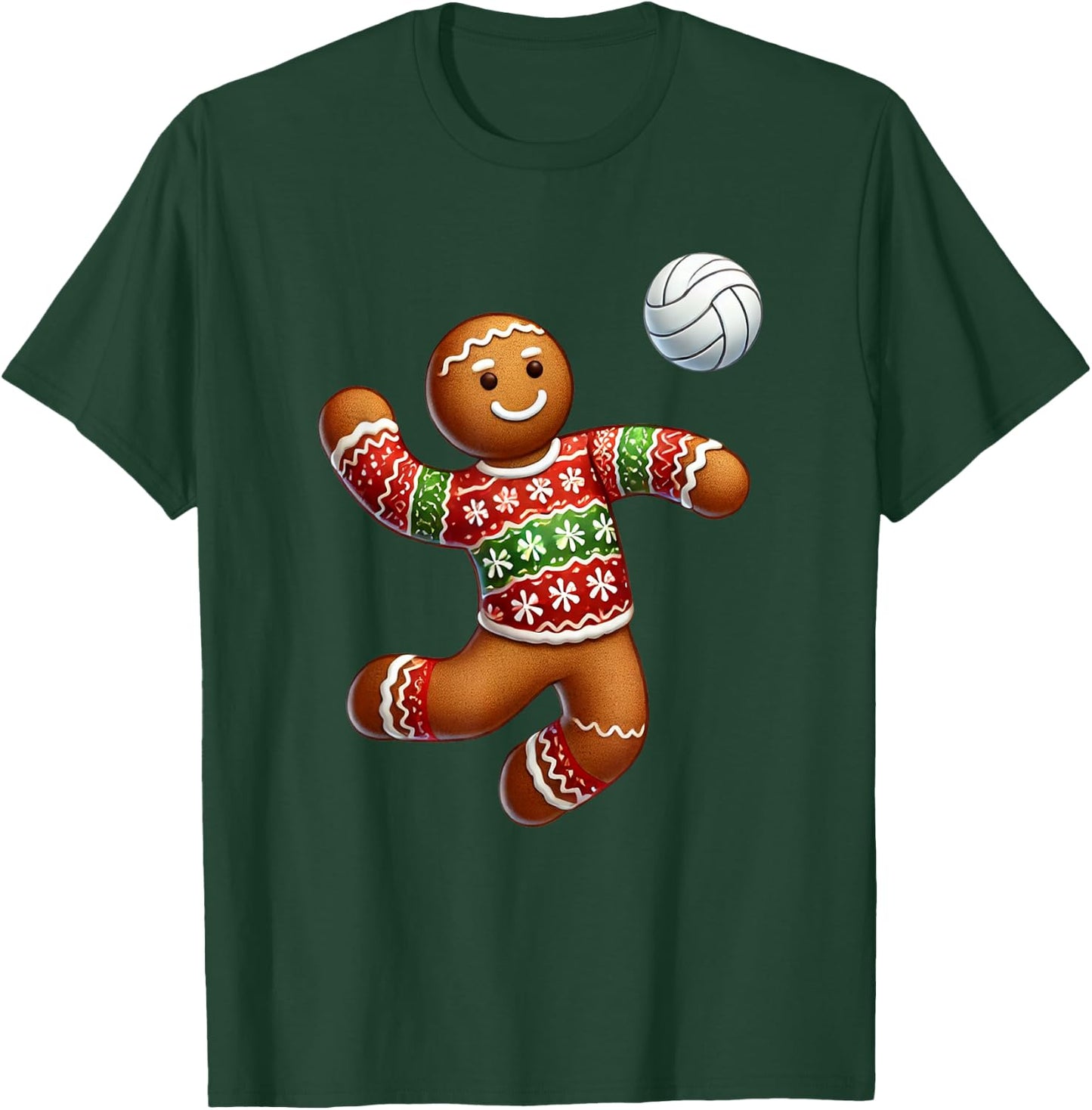 Volleyball Christmas Volleyball Ugly Christmas T-Shirt - T-Shirt | Forest