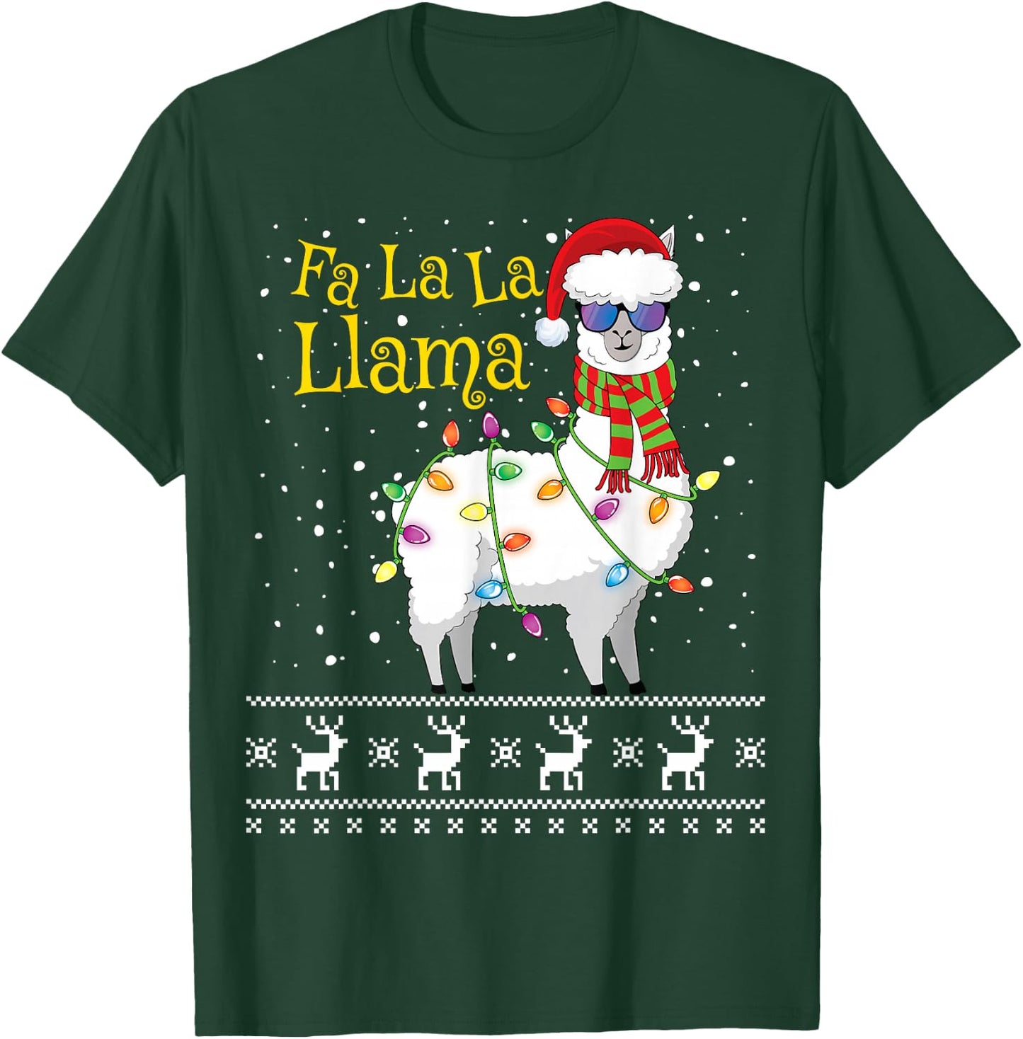 Fa La La Llama Christmas Shirt Funny Christmas Llama T-Shirt - T-Shirt | Forest