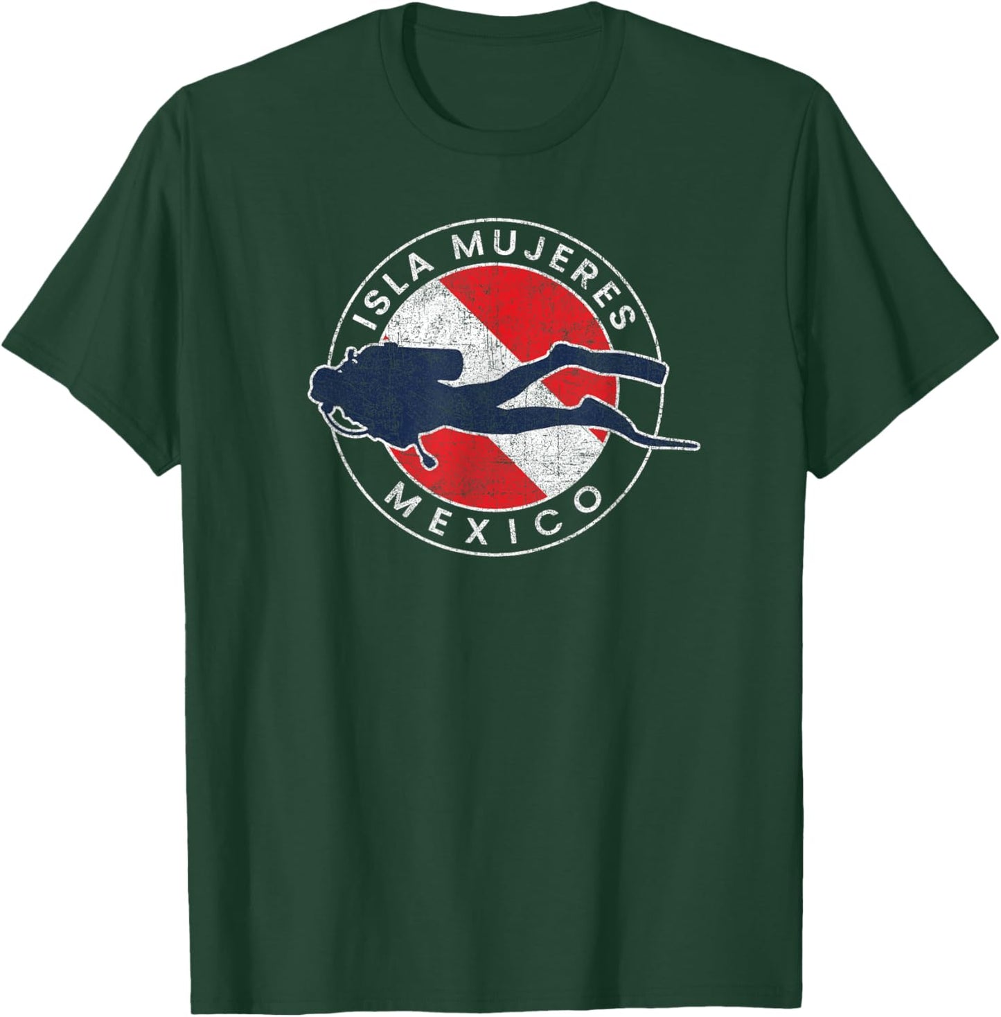 Isla Mujeres Mexico Scuba Dive Flag Souvenir T-Shirt - T-Shirt | Forest