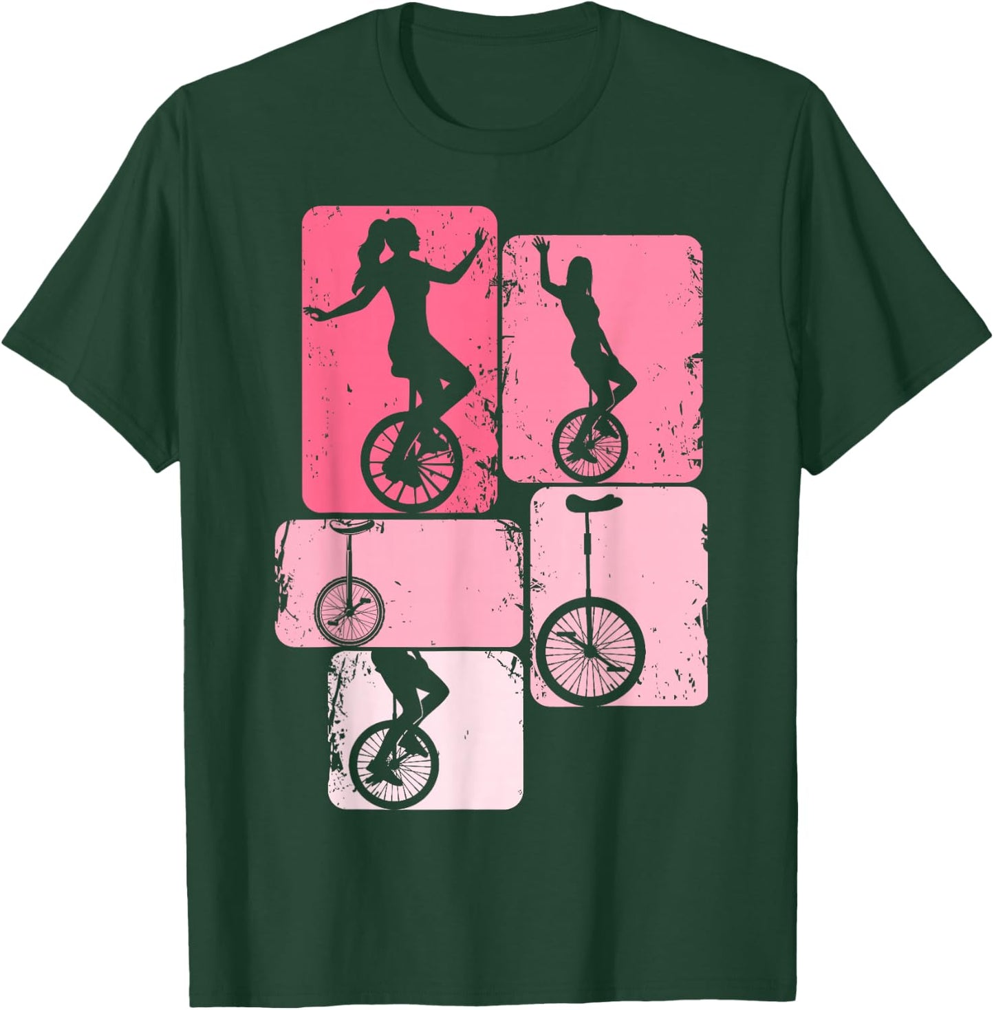 Einrad Mädchen Unicycle Damen Kinder T-Shirt - T-Shirt | Forest
