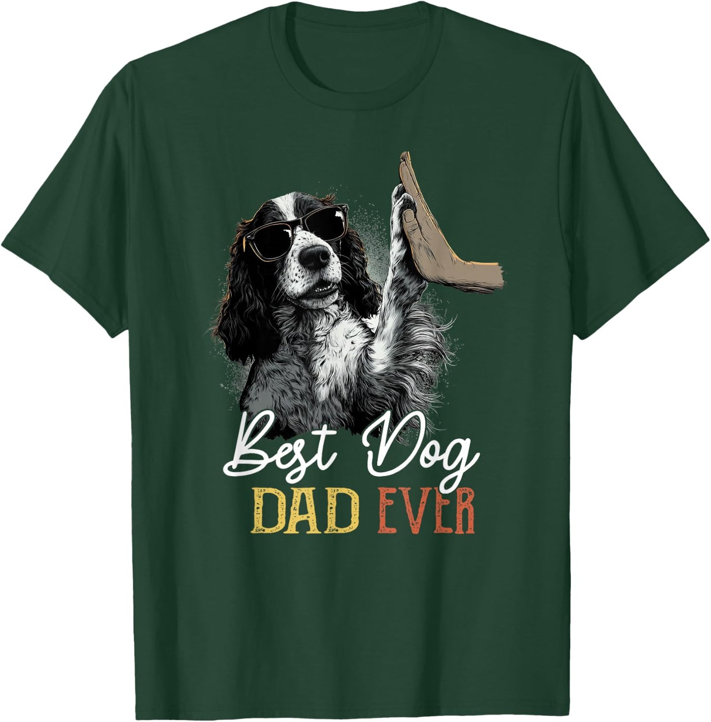 Best English Springer Spaniel Dad Ever Men Dog Fathers Day T-Shirt - T-Shirt | Forest
