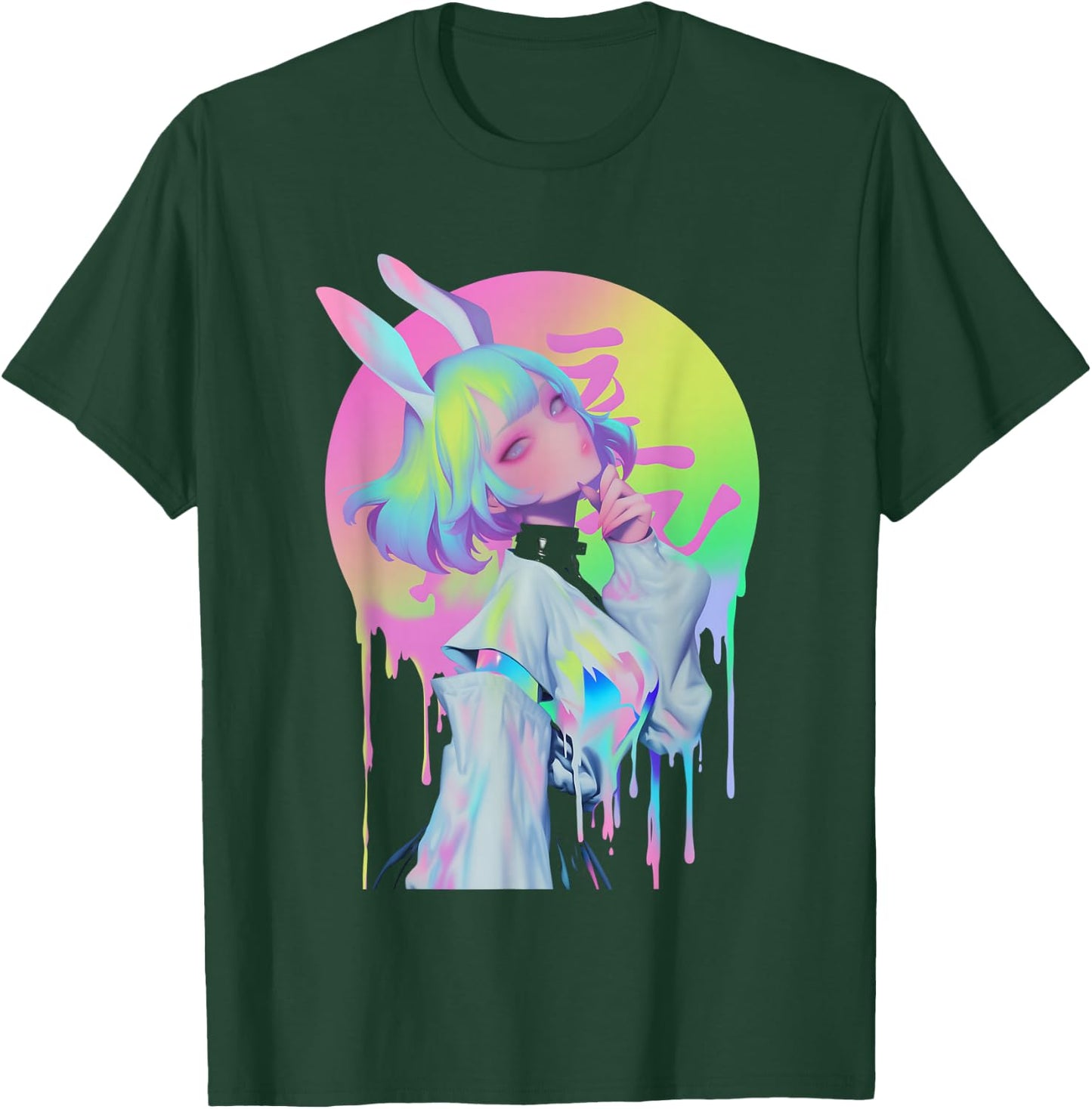 Anime Manga Cyberpunk Aesthetic Techwear Harajuku Bunny T-Shirt - T-Shirt | Forest