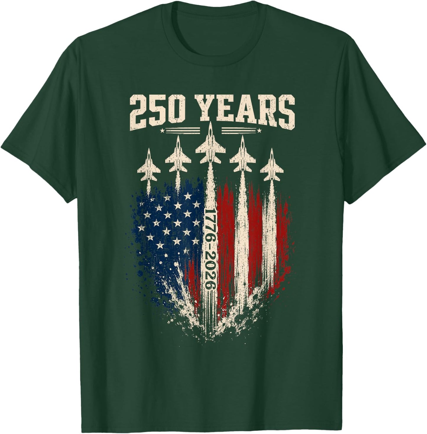 250 Anniversary USA Patriotic 250 Years American 4th of July T-Shirt - T-Shirt | Forest