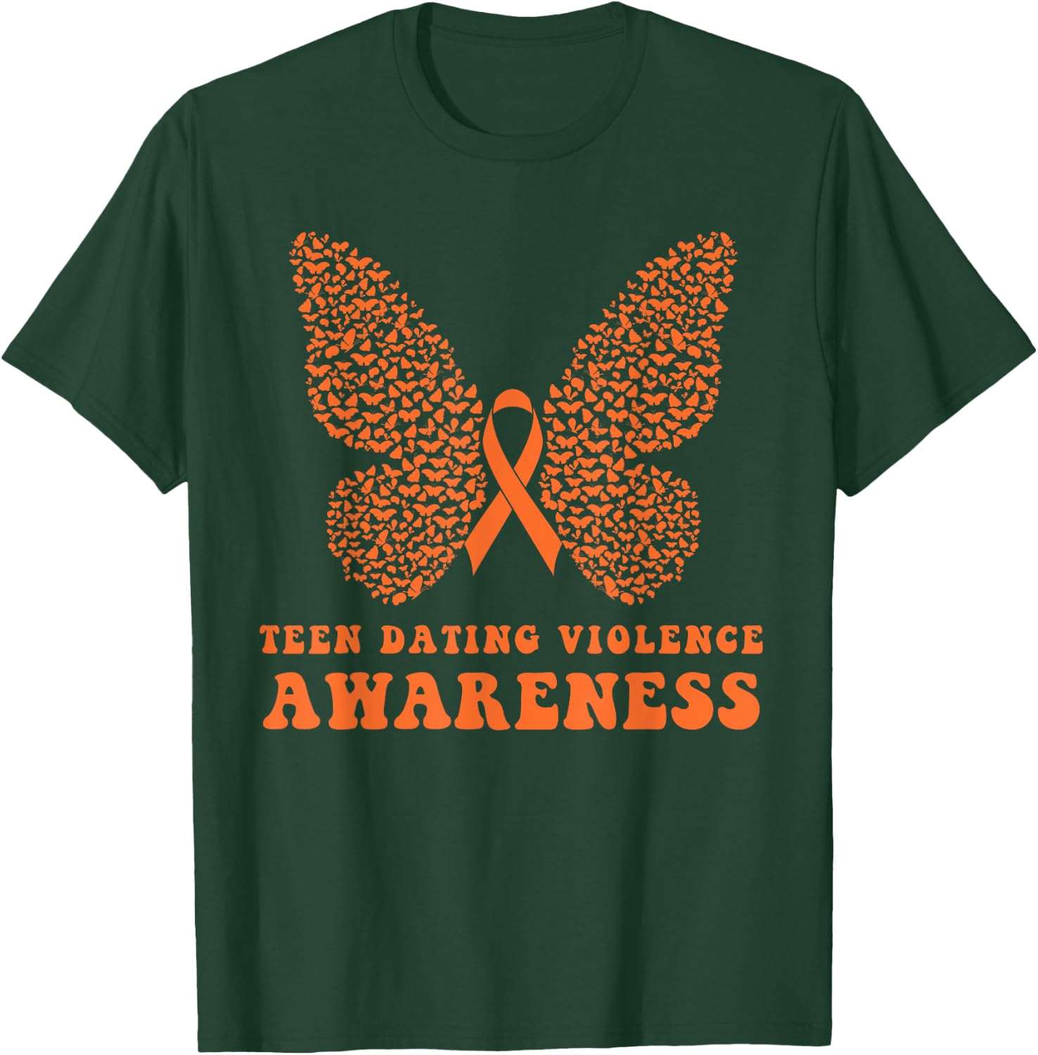 Teen Dating Violence Awareness Orange Ribbon T-Shirt - T-Shirt | Forest