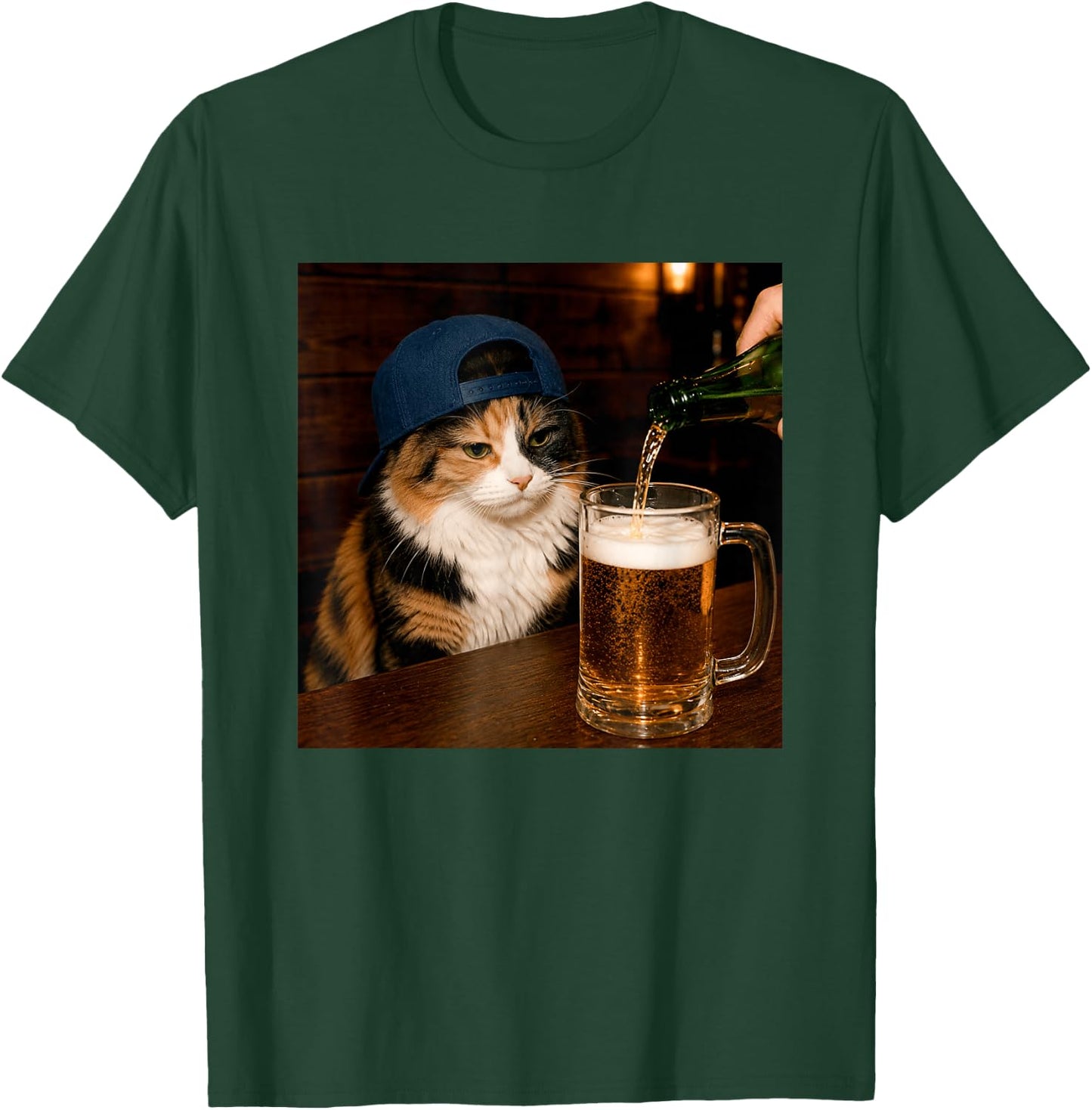 Funny Calico Drinking Beer Cat Meme T-Shirt - T-Shirt | Forest