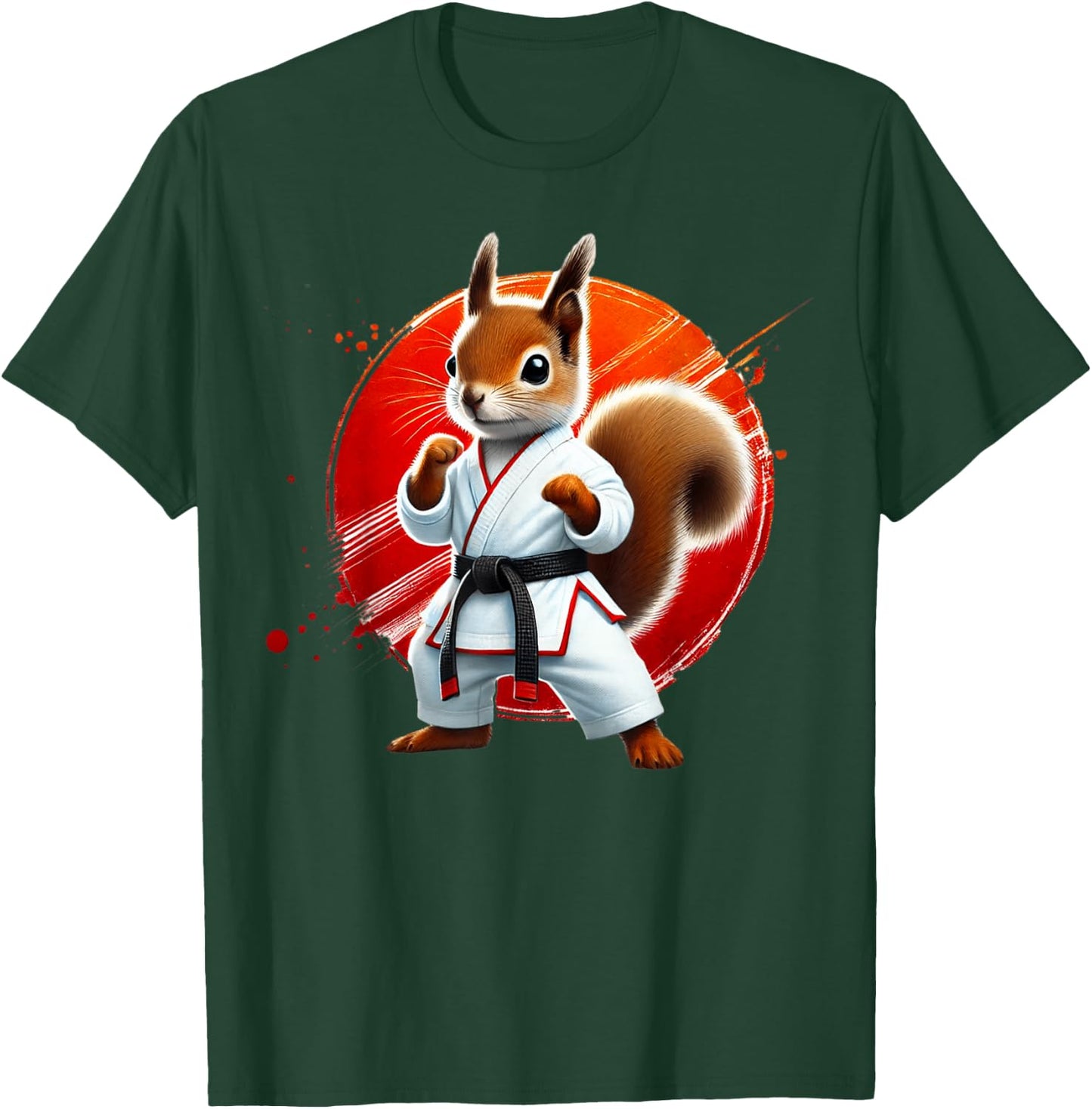 Karate Squirrel Martial Arts Fighter Judo Taekwondo JiuJitsu T-Shirt - T-Shirt | Forest