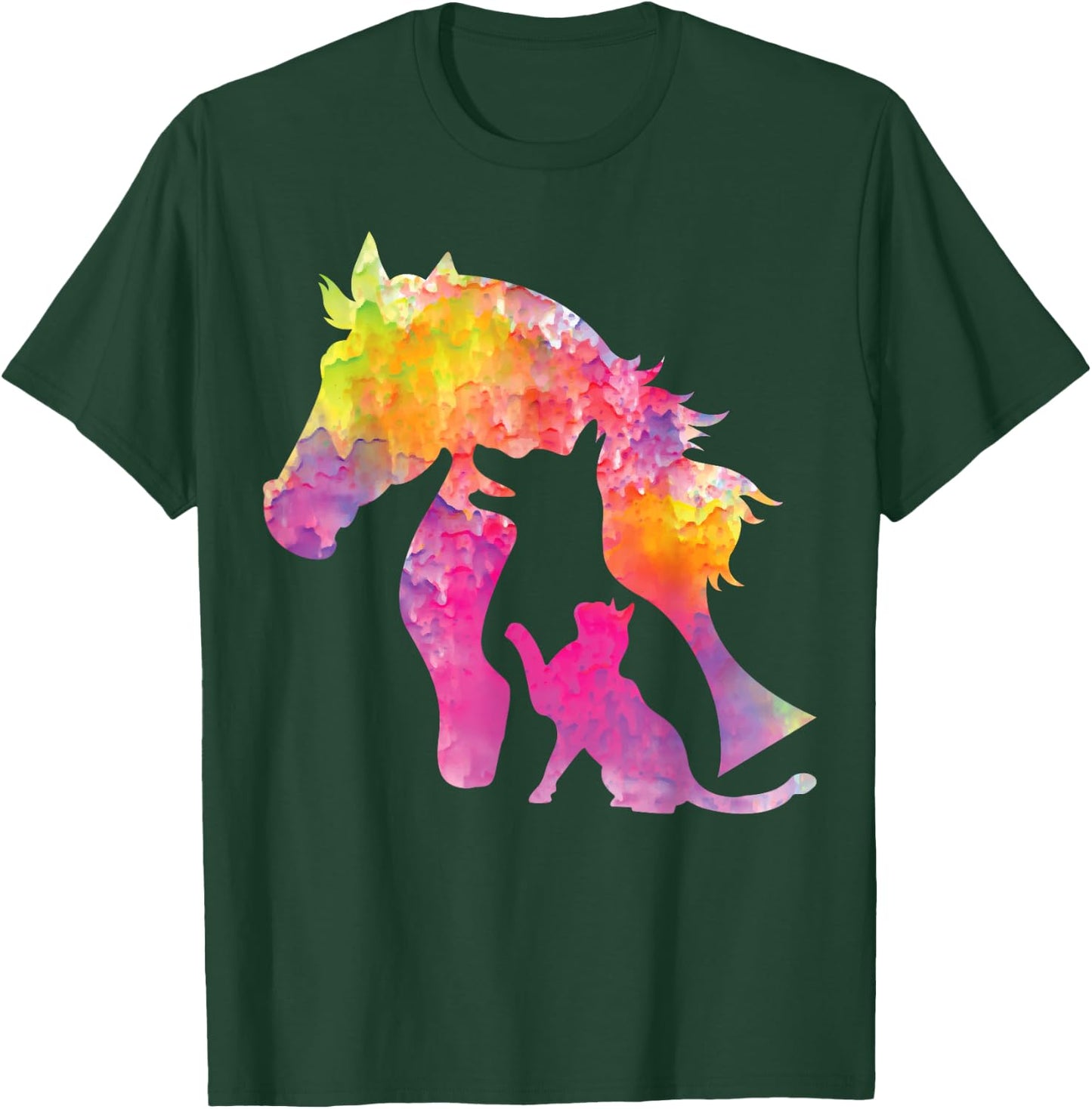 Hund Katze Pferd Design Haustiere Vierbeiner Fun Geschenke T-Shirt - T-Shirt | Forest