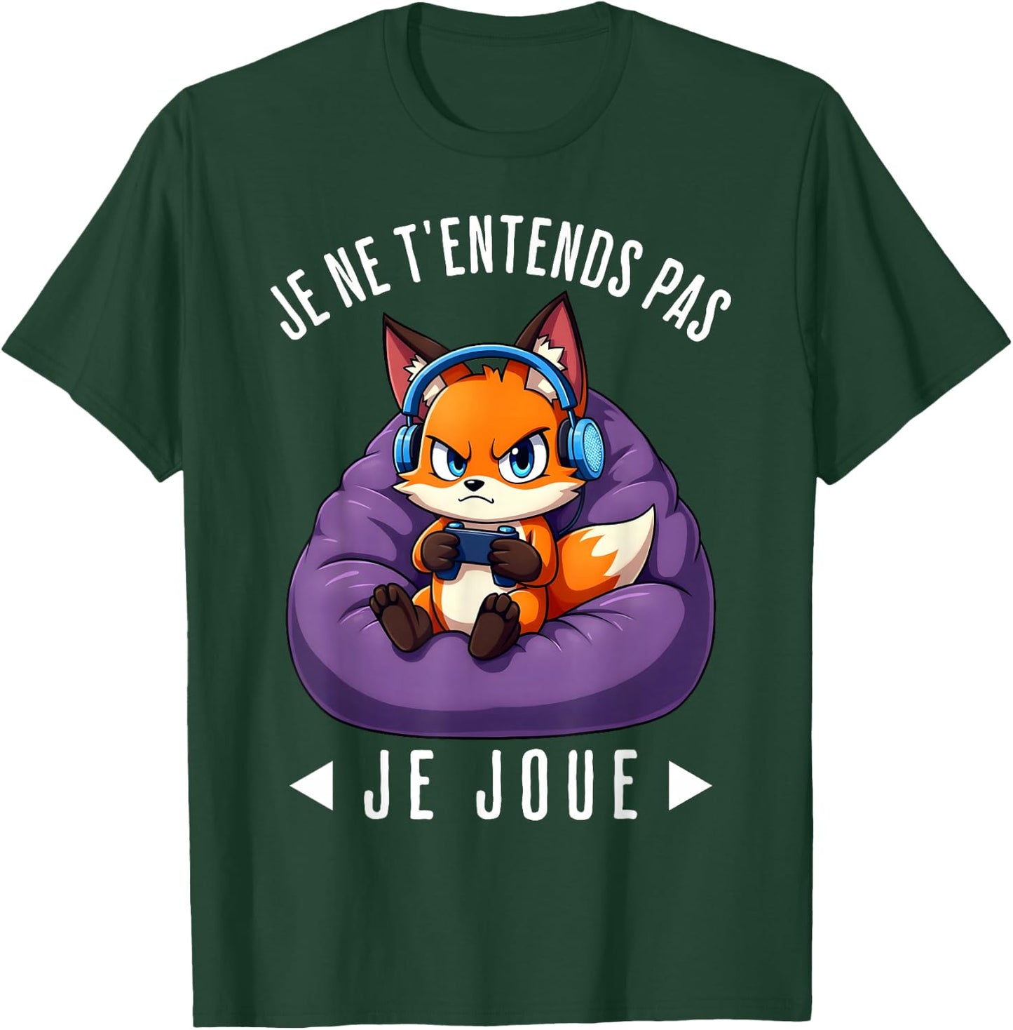 Funny Fox Fox Gamer Funny For Man Boy , Black, S T-Shirt - T-Shirt | Forest