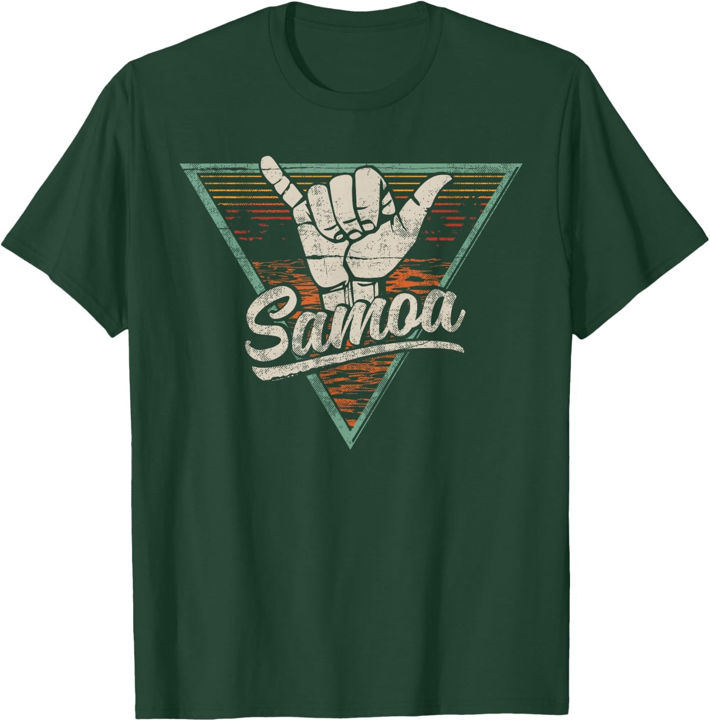 Retro Vintage Shaka Samoa Samoan Shirt T-Shirt - T-Shirt | Forest