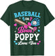 Baseball Or Bows Poppy Loves You Gender Reveal T-Shirt - T-Shirt | Forest