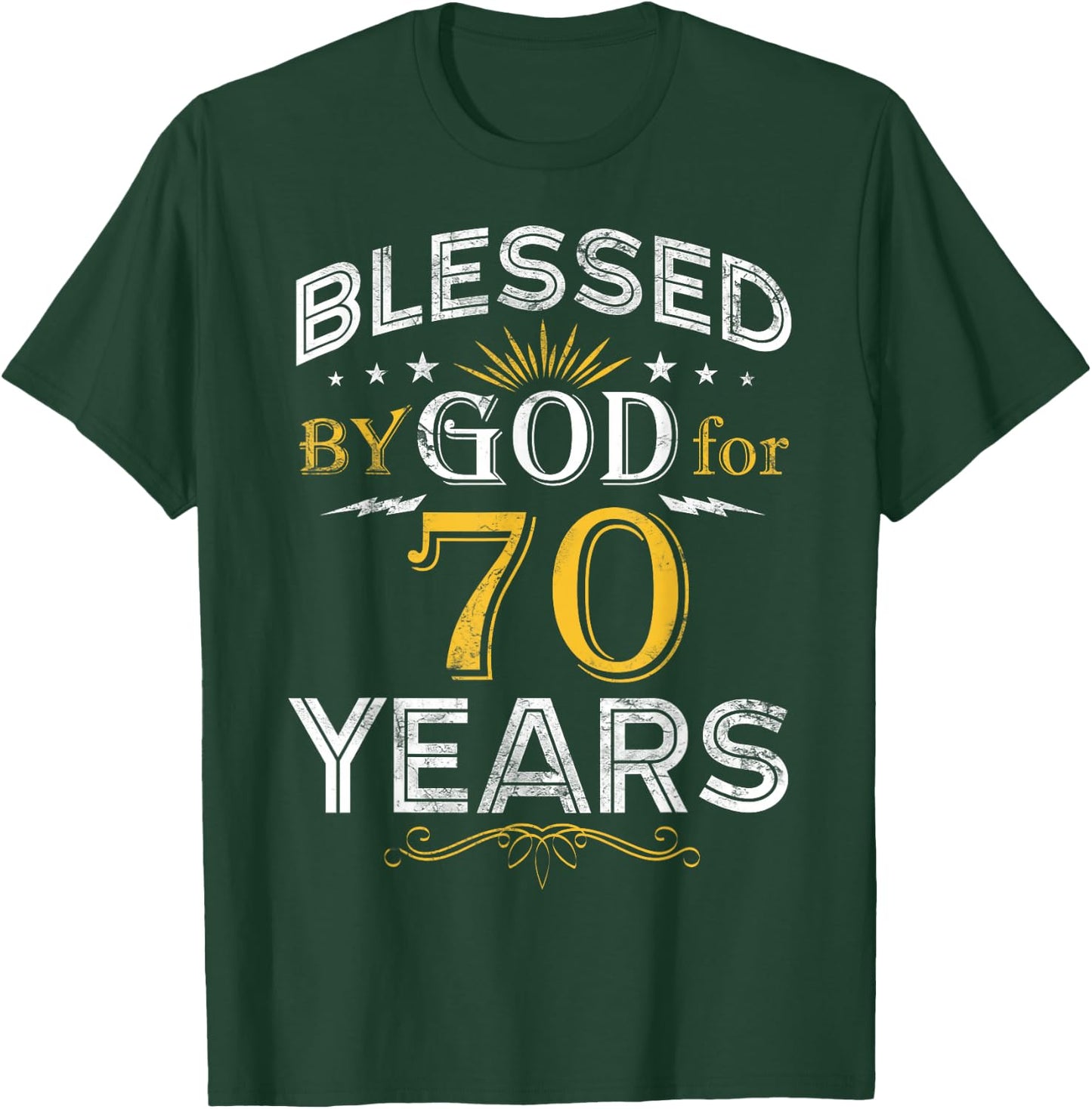 Vintage Blessed by God for 70 Year Old Birthday 70th T-Shirt - T-Shirt | Forest