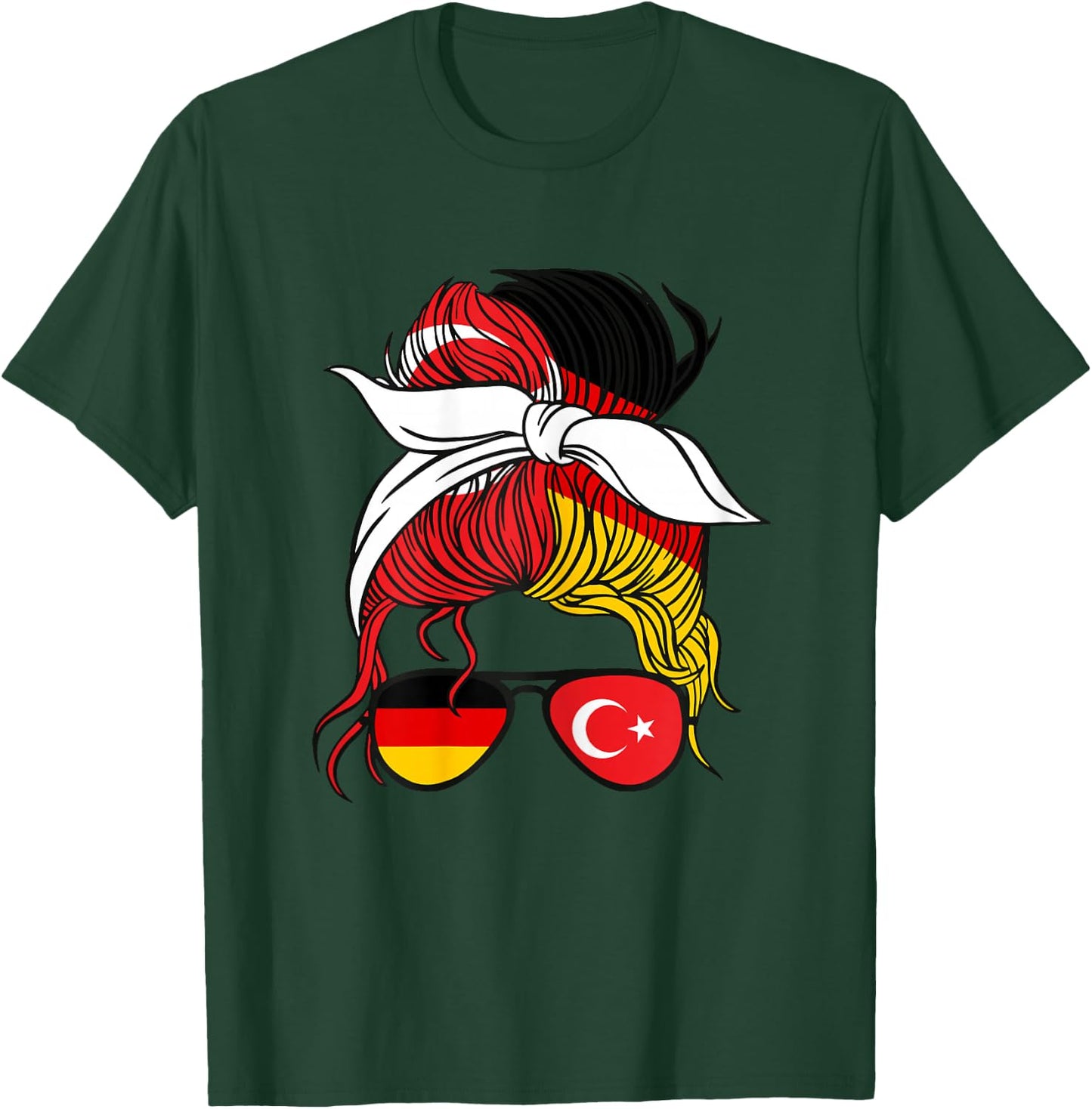 Half German Half Turkish Girl Apparel - Frauen - Mädchen - Weiß - Kurzarm - XS - - Turkiye Halb Deutsch Türkisch Mädchen Türkei Deutschland T-Shirt - T-Shirt | Forest
