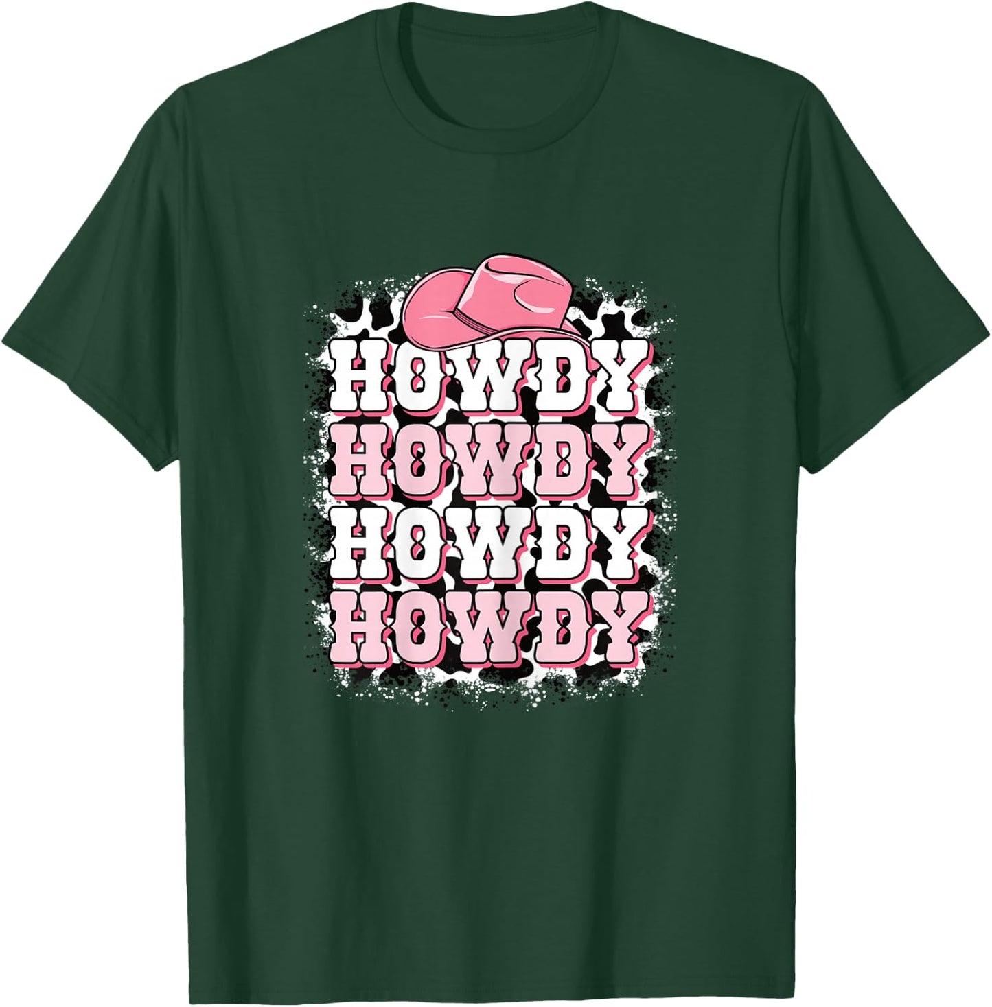 Howdy Western Country Cowgirl Rodeo Women Girls T-Shirt - T-Shirt | Forest