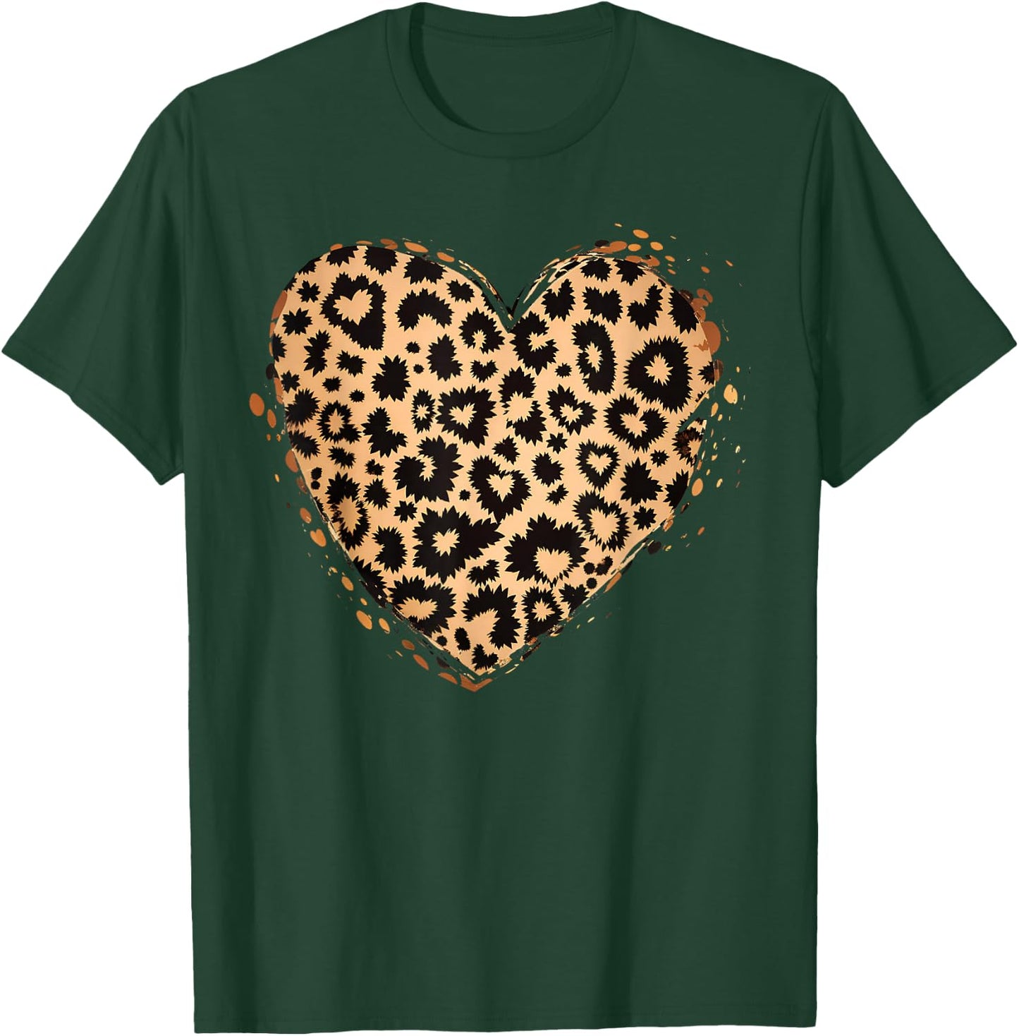 Gepard Leopard Herz Mädchen Tierdruck T-Shirt - T-Shirt | Forest