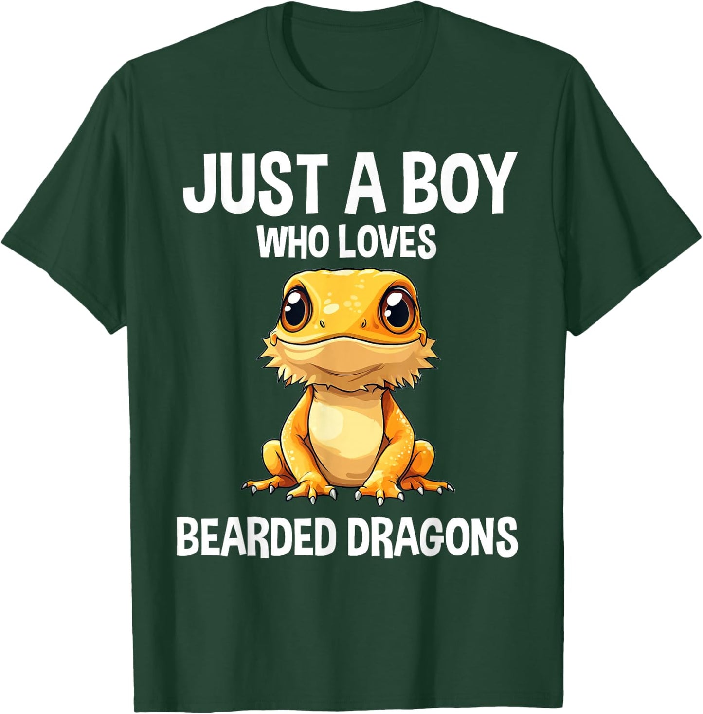 Just A Boy Who Loves Bearded Dragons Cute Bearded Dragon T-Shirt - T-Shirt | Forest