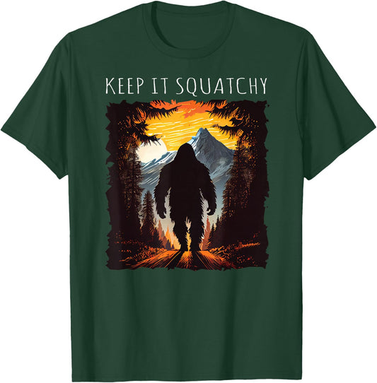 Keep It Squatchy Bigfoot hiking camping mountains T-Shirt - T-Shirt | Forest