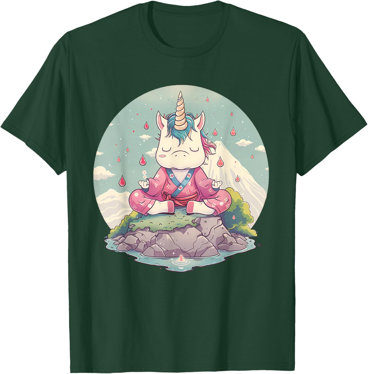 Meditation Unicorn Buddhist Hindu Zen Buddha Spirituality T-Shirt - T-Shirt | Forest