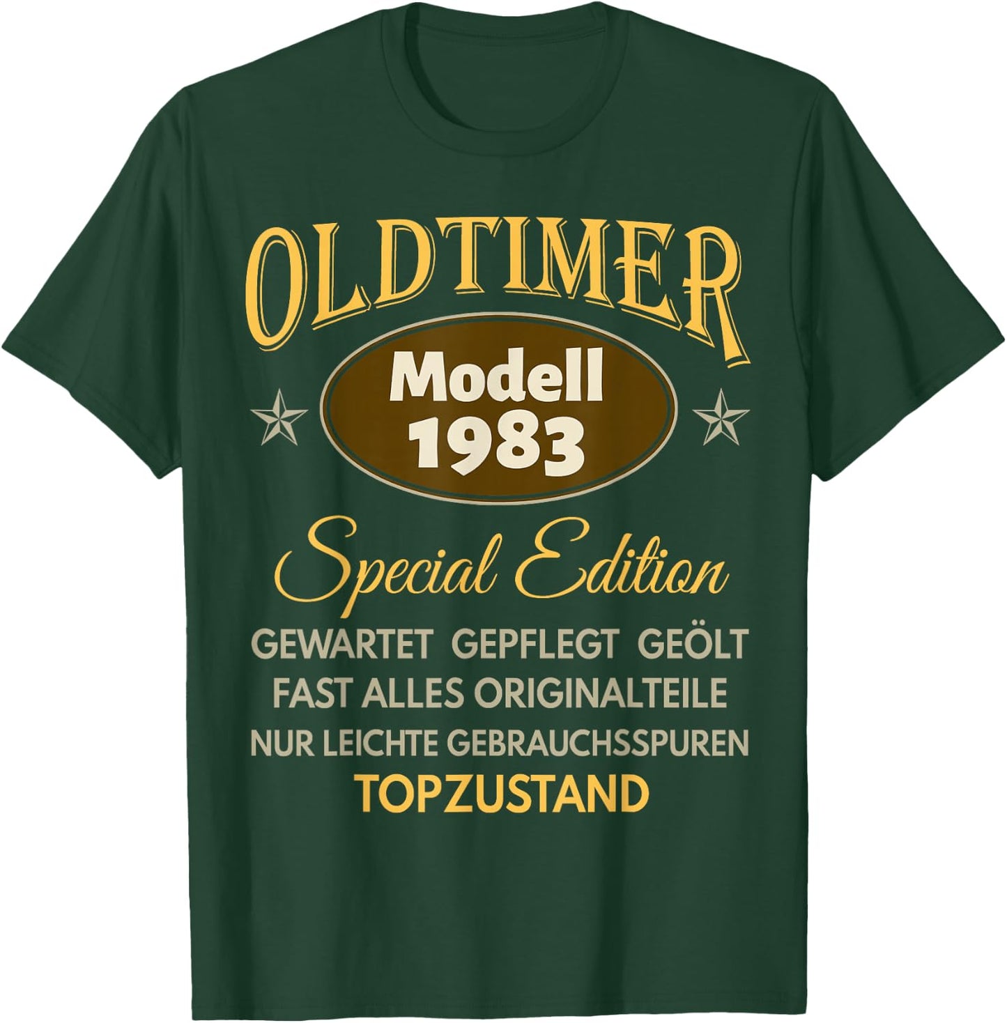 40th Birthday Man Woman 40 Years 1983 Decorative Funny Gift , black T-Shirt - T-Shirt | Forest