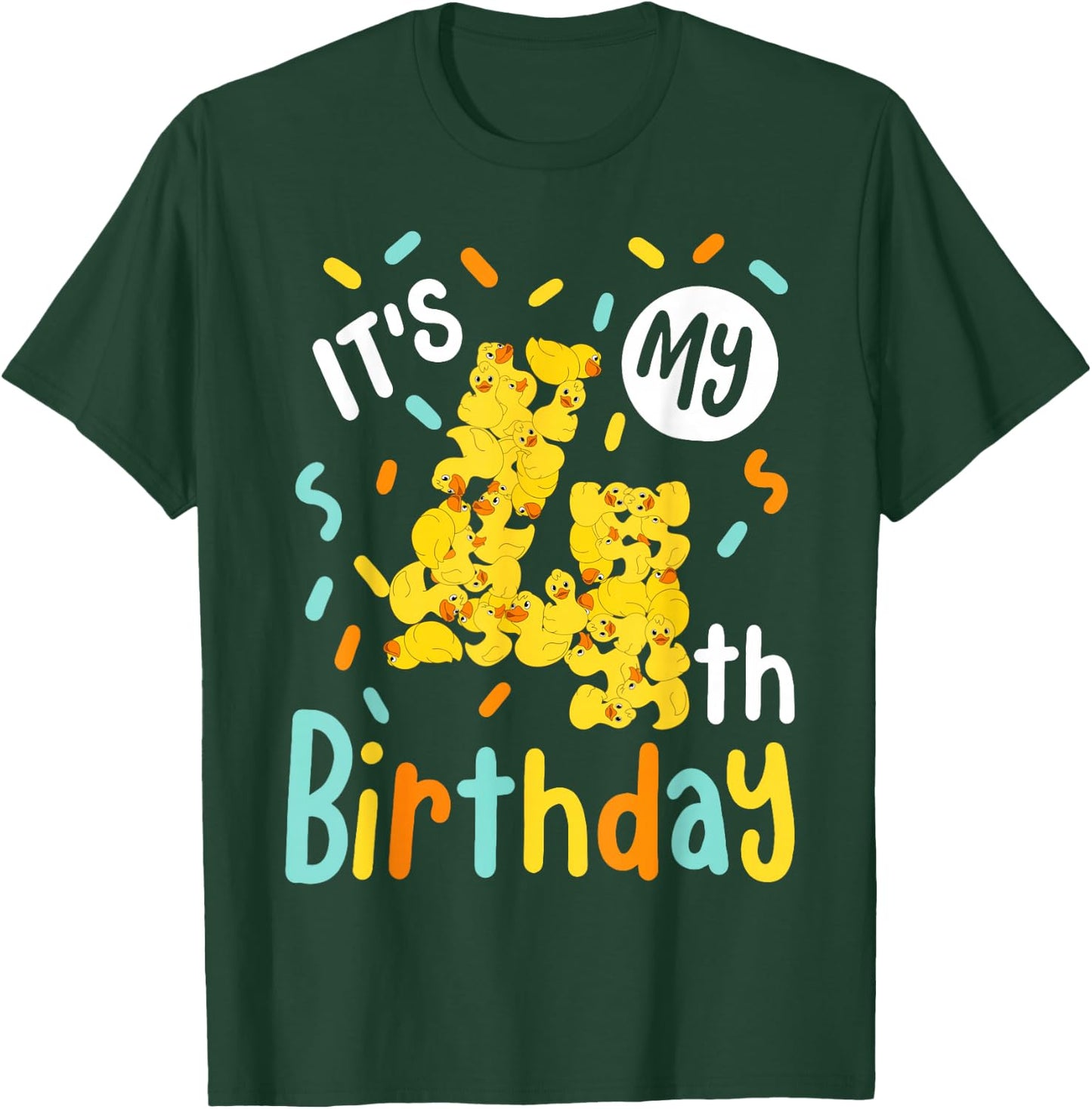 It's My 4th Birthday Rubber Duck Toddler 4 Year Old Birthday T-Shirt - T-Shirt | Forest
