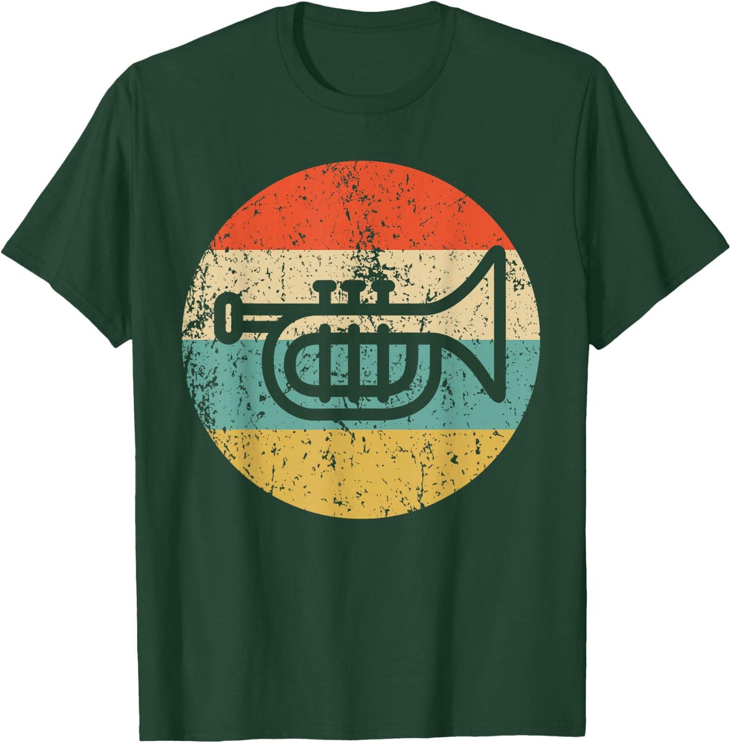 Trumpet Retro Style Music T-Shirt - T-Shirt | Forest
