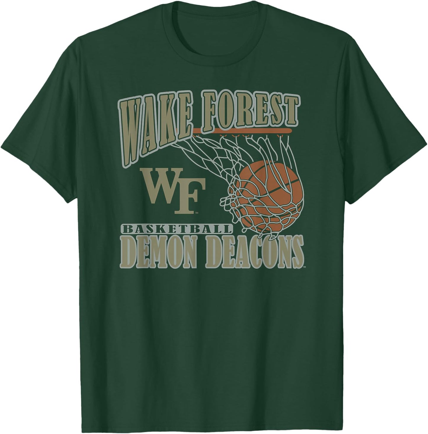 Wake Forest Demon Deacons Basketball Vintage Lift Black T-Shirt - T-Shirt | Forest