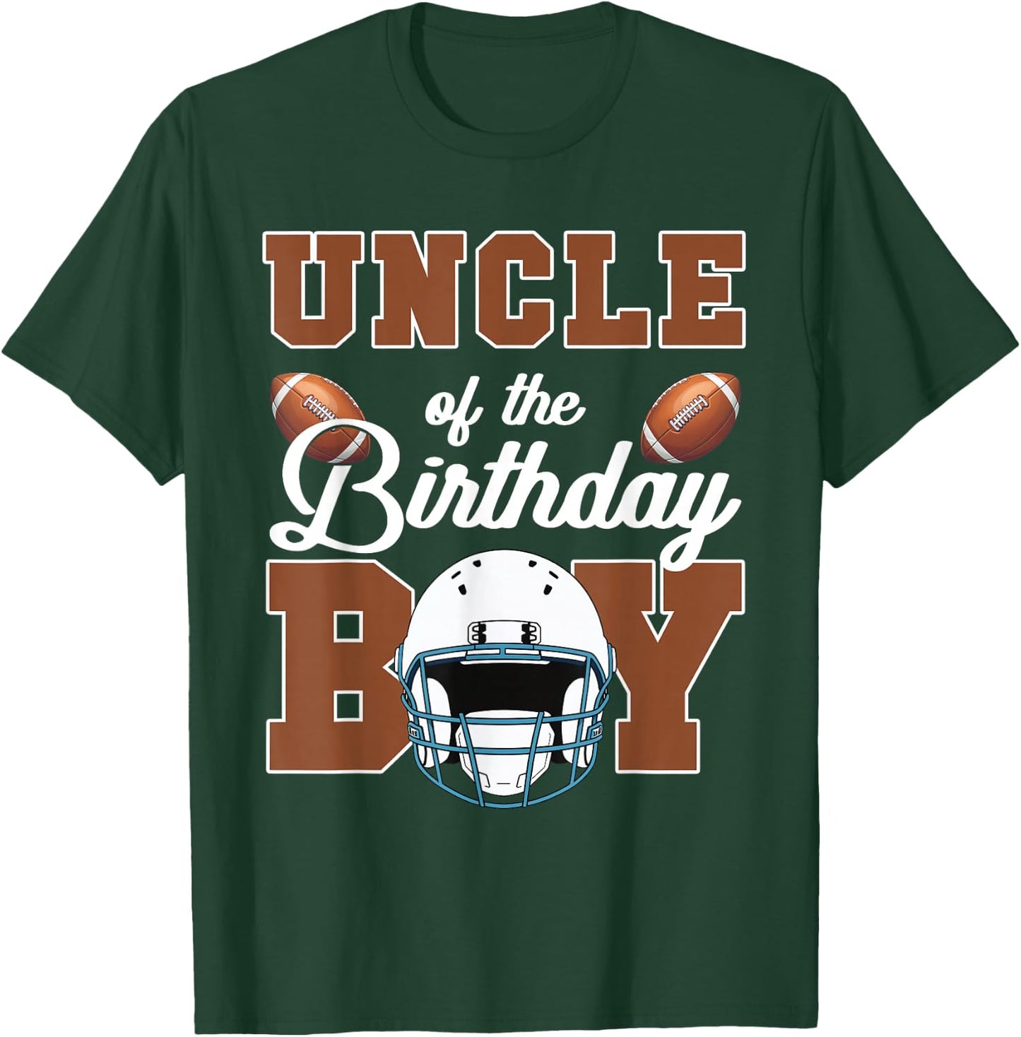 Uncle Of The Birthday Boy Football Party Family Matching T-Shirt - T-Shirt | Forest