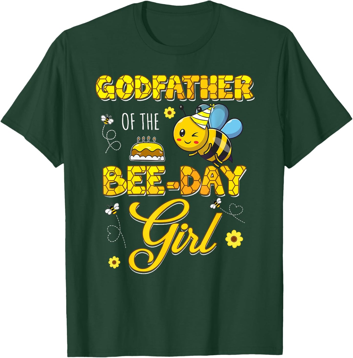 Godfather Of The Bee-Day Girl Hive Birthday Party Matching T-Shirt - T-Shirt | Forest
